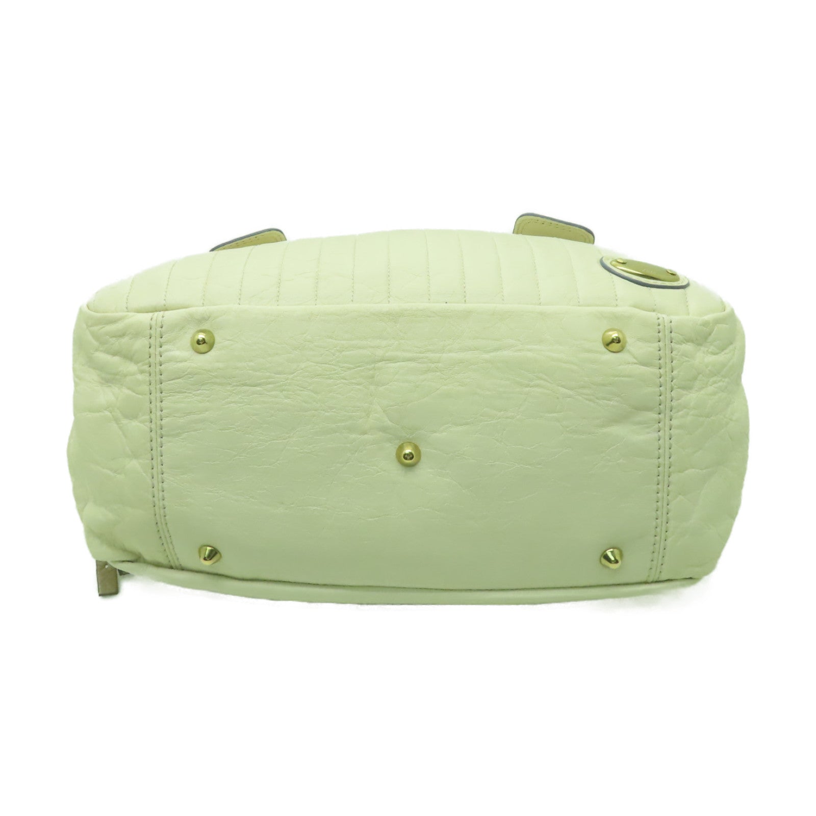 Chloe 牛皮皮革Handbag金扣手挽袋米白色