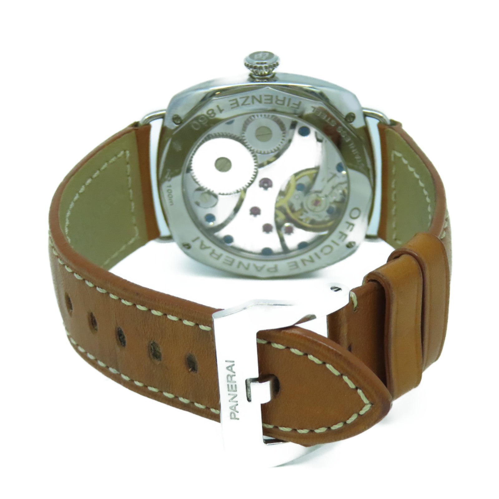 PANERAI Radiomir不鏽鋼/皮革手錶黑色#20cm