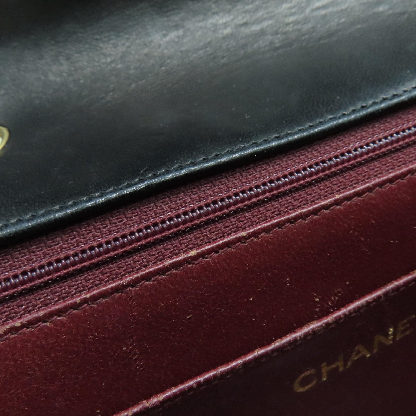 CHANEL 菱格羊皮皮革Diana Chain Shoulder金扣鏈帶肩背袋黑色