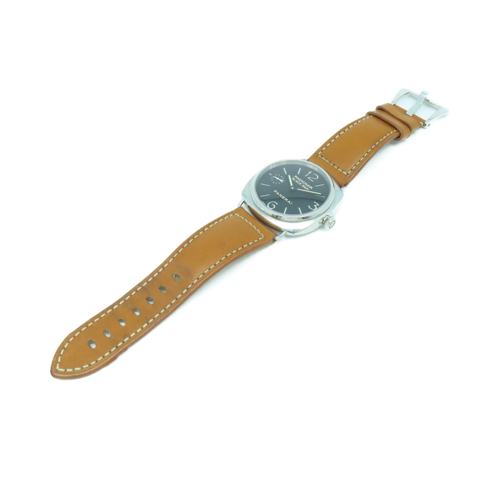 PANERAI Radiomir不鏽鋼/皮革手錶黑色#20cm