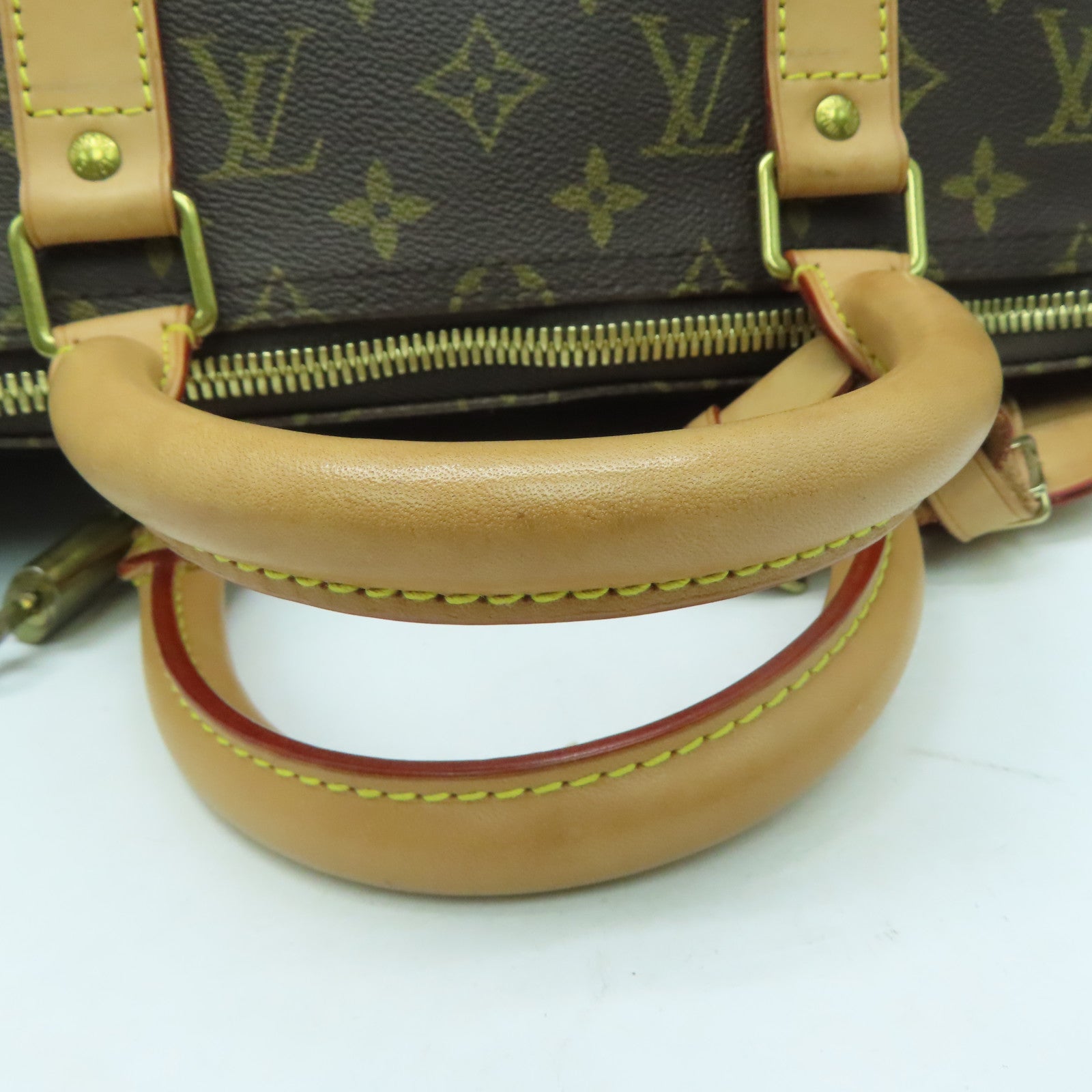 LOUIS VUITTON Monogram Keepall 50金扣波士頓包啡色