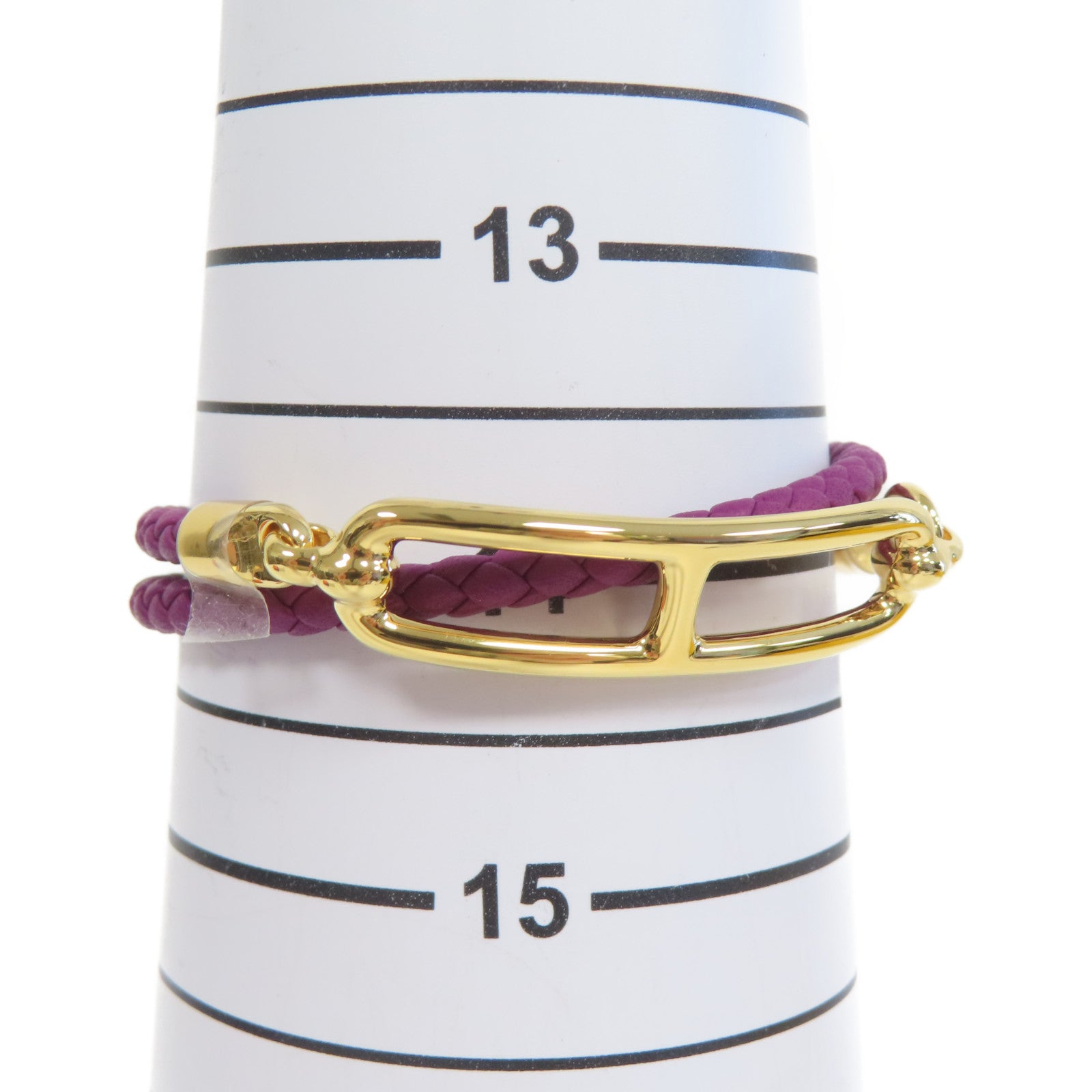 HERMES Swift皮革Roulis double Tour Bracelet金扣手鐲海葵紫色