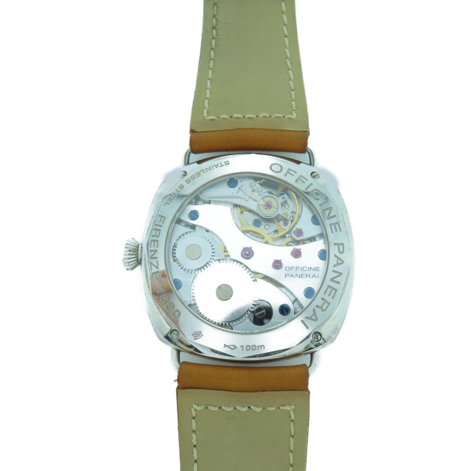 PANERAI Radiomir不鏽鋼/皮革手錶黑色#20cm