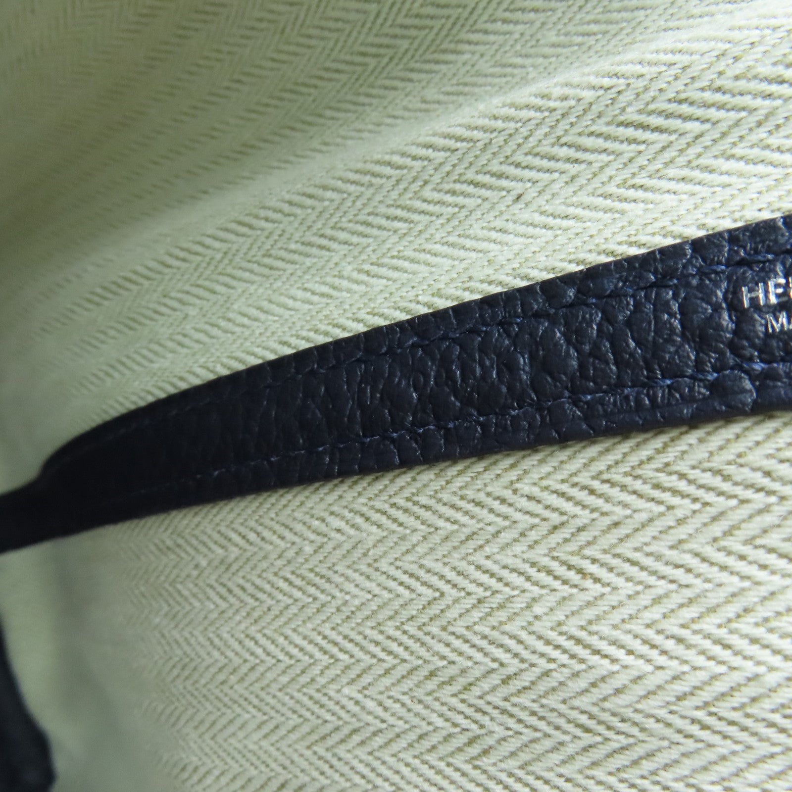 HERMES Country皮革Garden Party PM銀扣手挽袋Bleusaphir深藍色