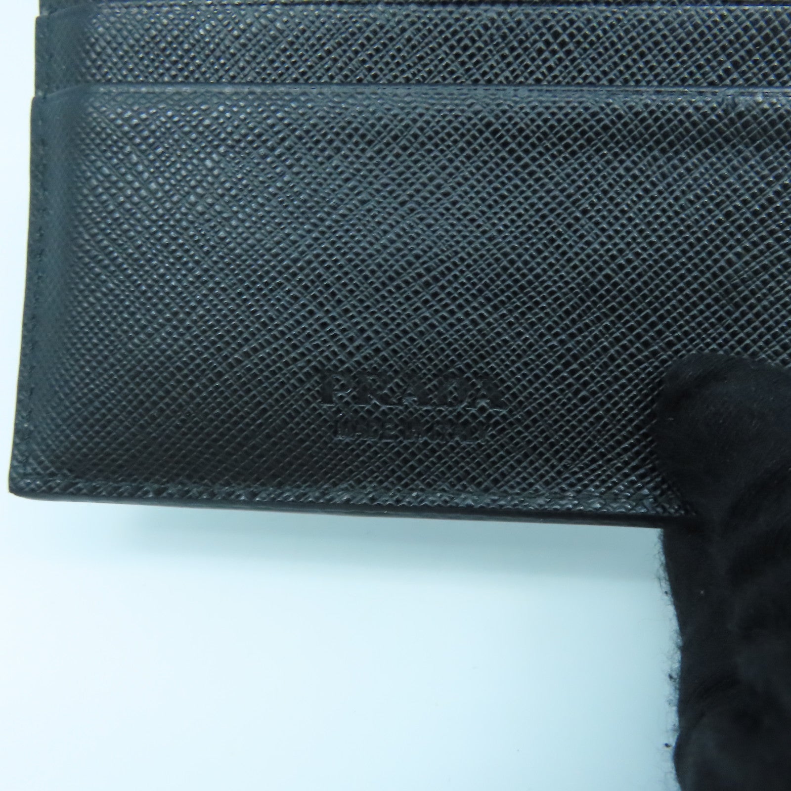 PRADA 牛皮皮革Wallet金扣長錢包黑色