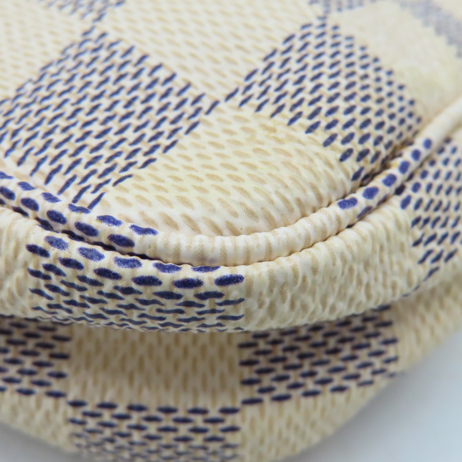 LOUIS VUITTON Damier Azur Pochette Accessories Pouch金扣手拿包米白色