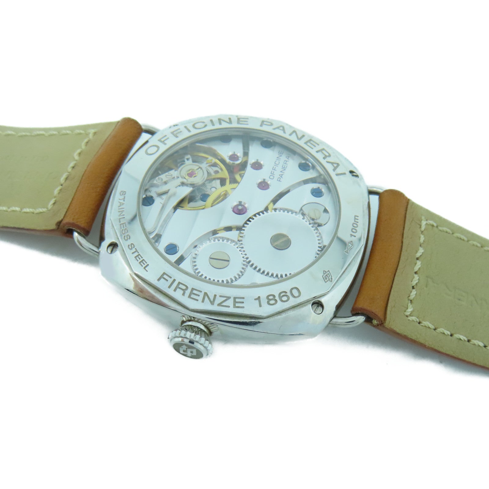 PANERAI Radiomir不鏽鋼/皮革手錶黑色#20cm