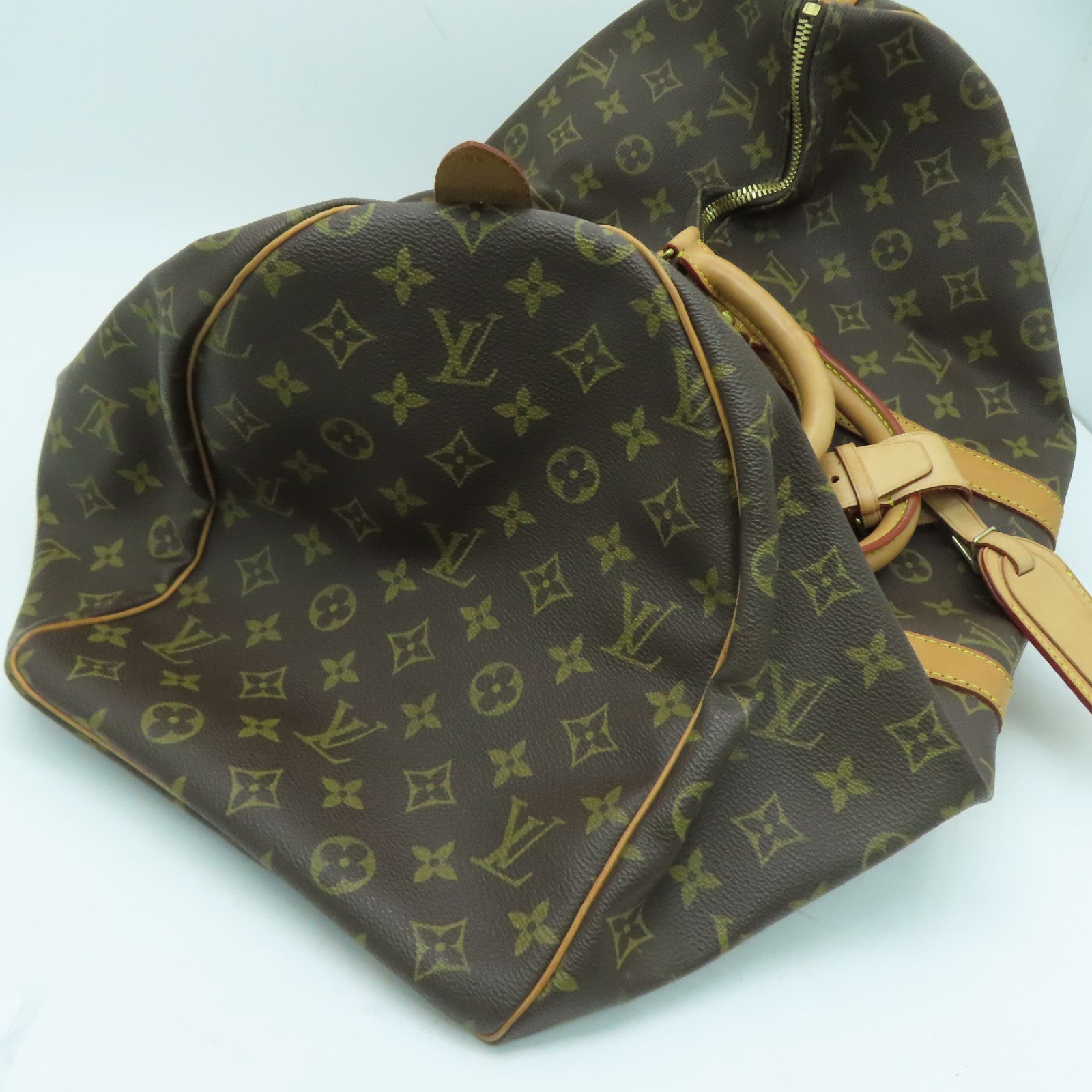 LOUIS VUITTON Monogram Keepall 50金扣波士頓包啡色