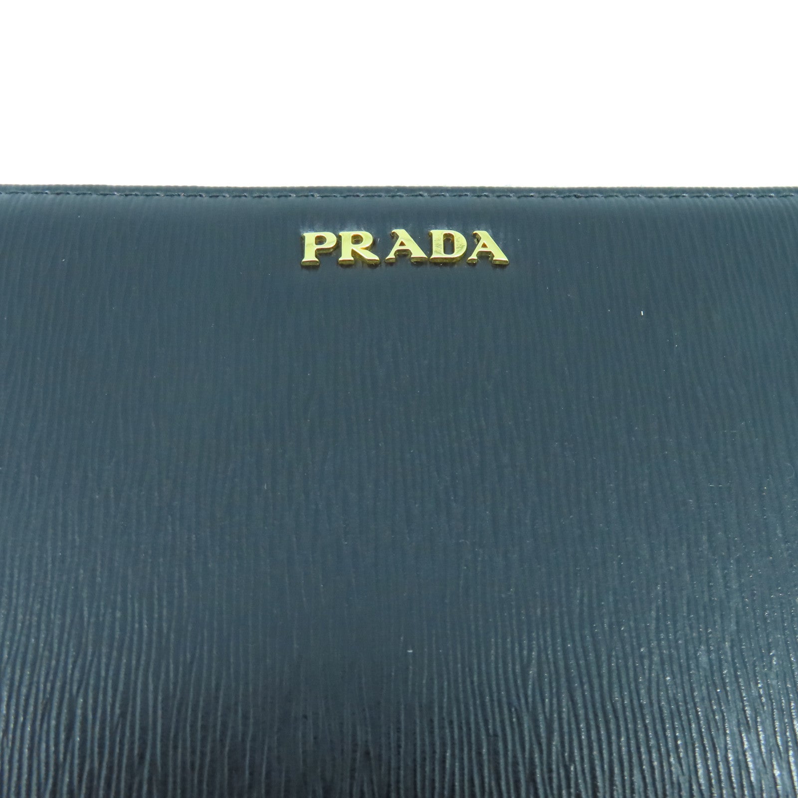 PRADA 牛皮皮革Long pocketbook金扣长钱包黑色