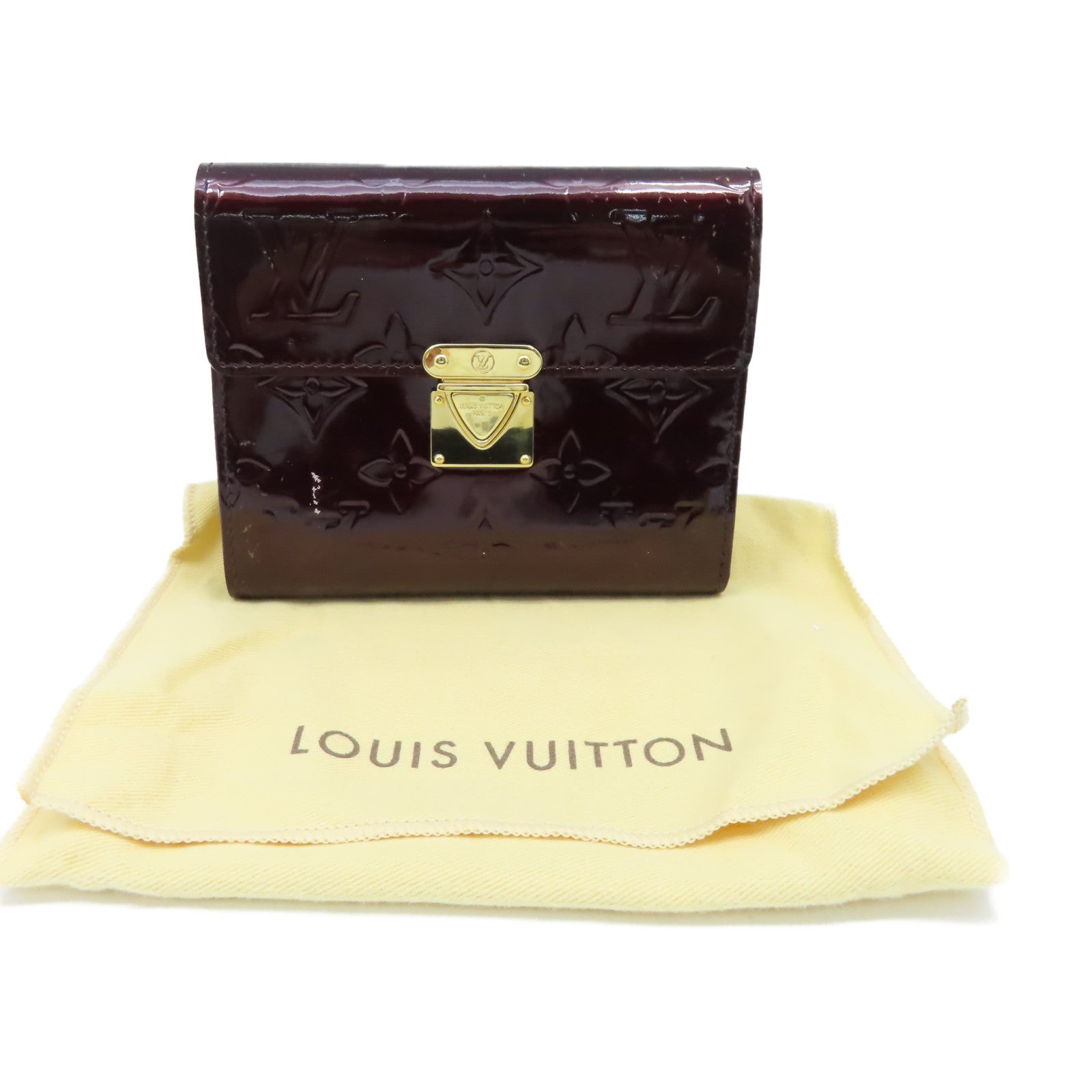 LOUIS VUITTON 【激減優惠】Monogram Vernis Koala Fold Wallet金扣錢包紅色