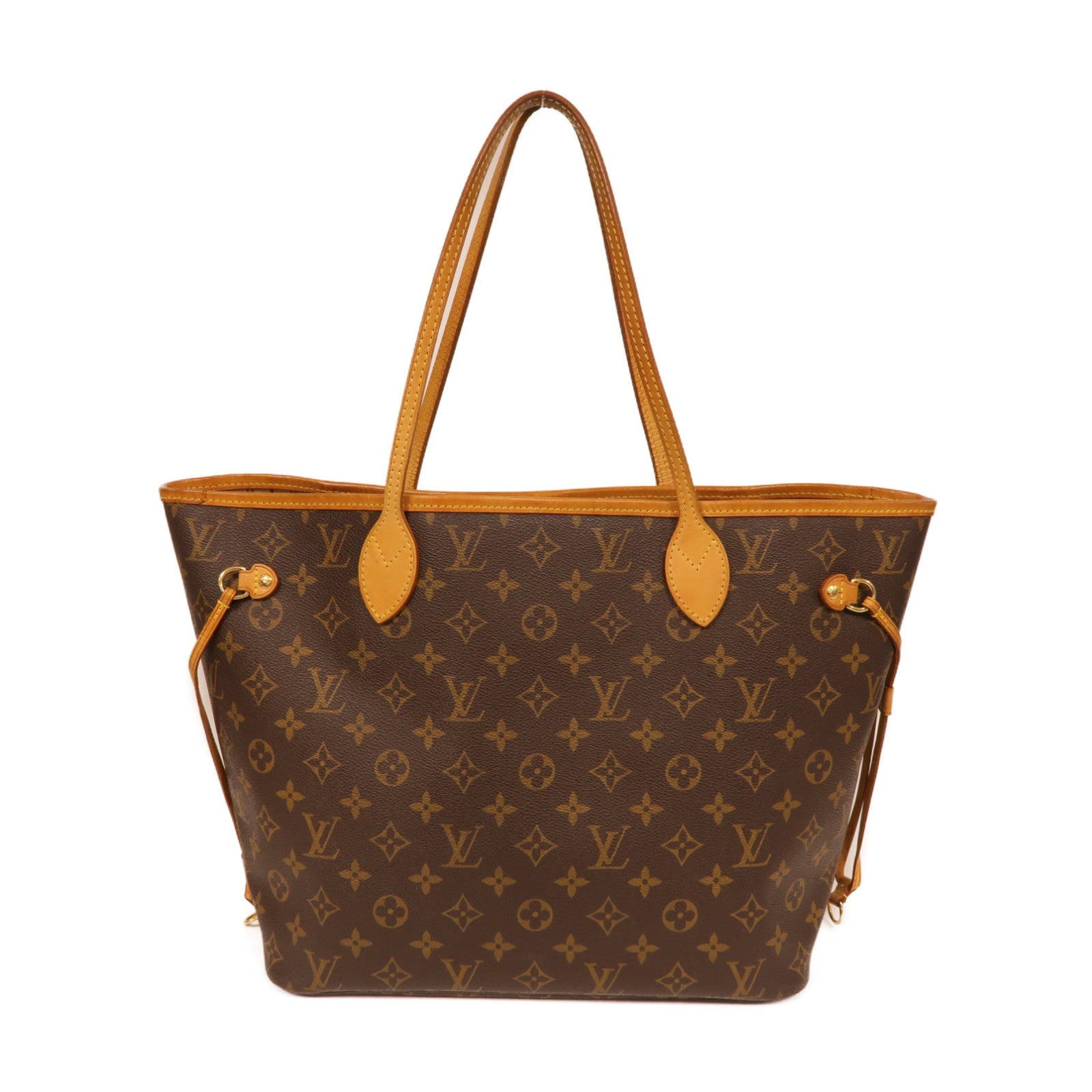 LOUIS VUITTON Monogram Neverfull MM金扣手挽袋啡色
