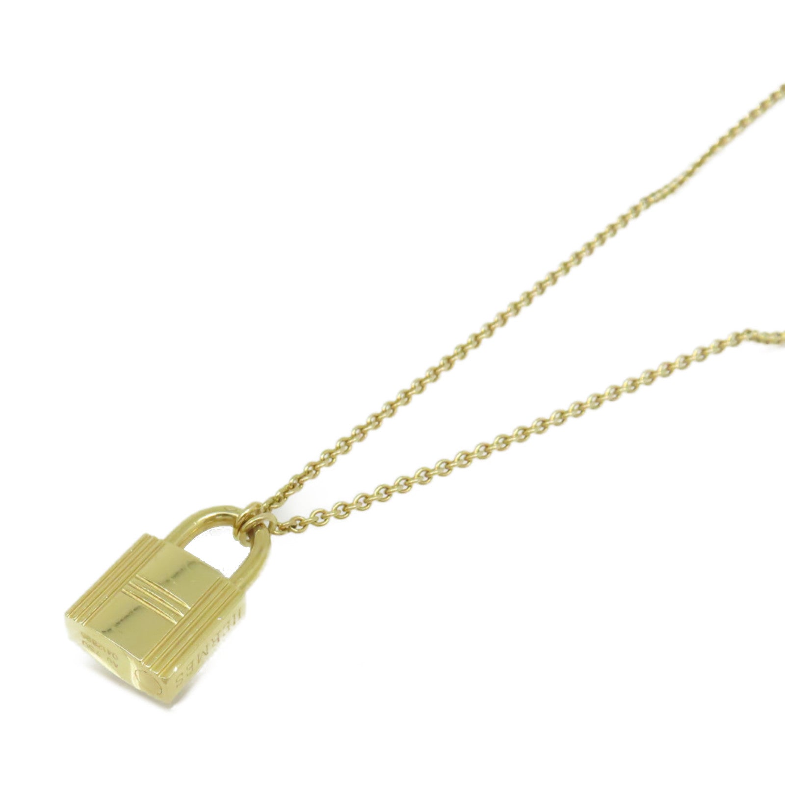 HERMES 18K黃金/鑽石Kelly Cadenas Pendant項鏈金色