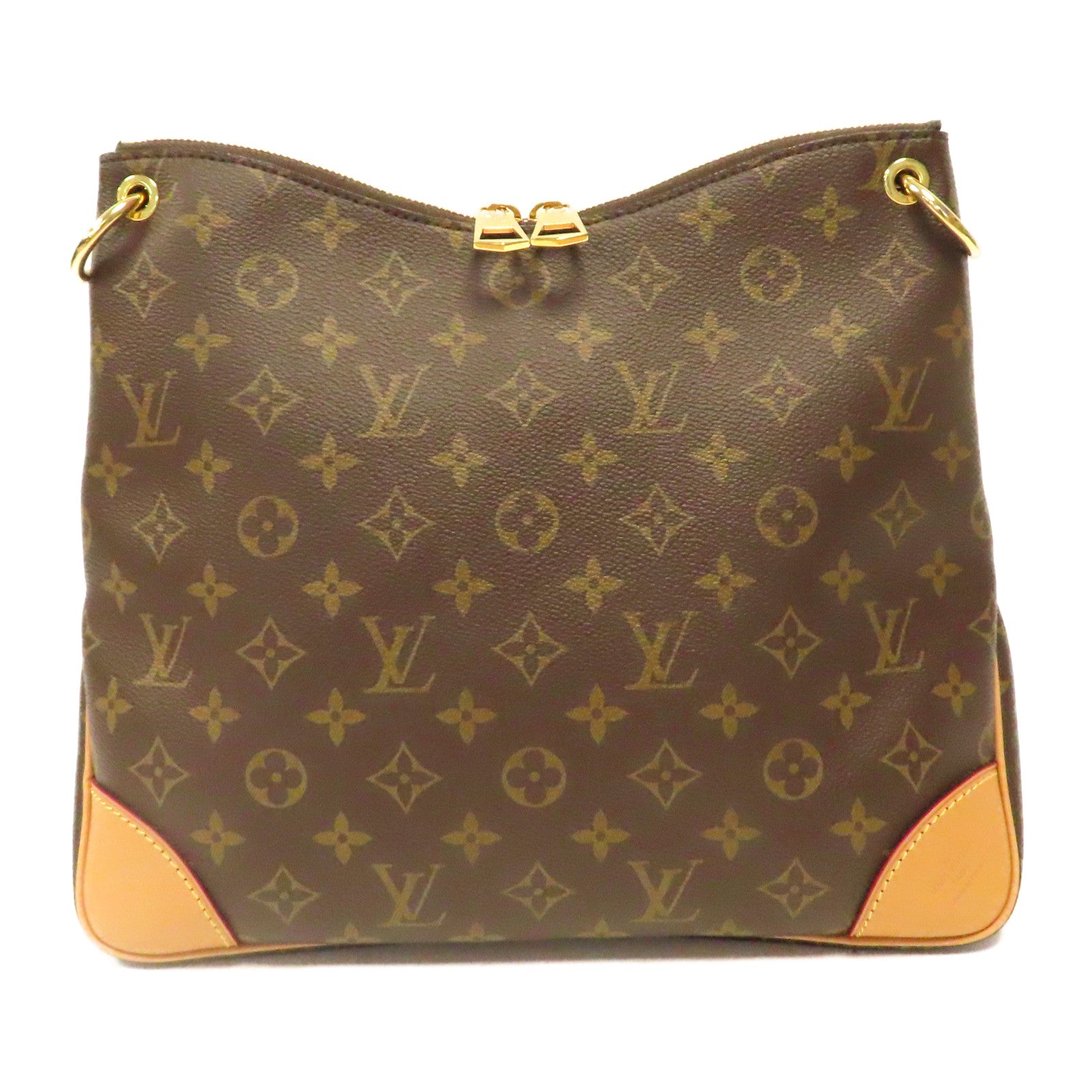 LOUIS VUITTON Monogram Odeon PM金扣肩背袋啡色