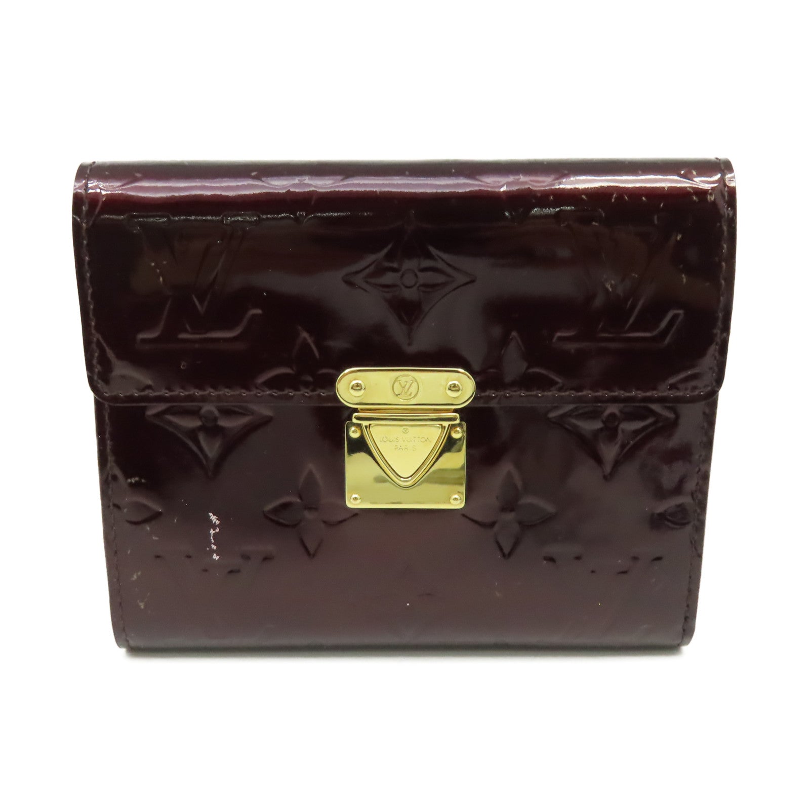 LOUIS VUITTON 【激減優惠】Monogram Vernis Koala Fold Wallet金扣錢包紅色