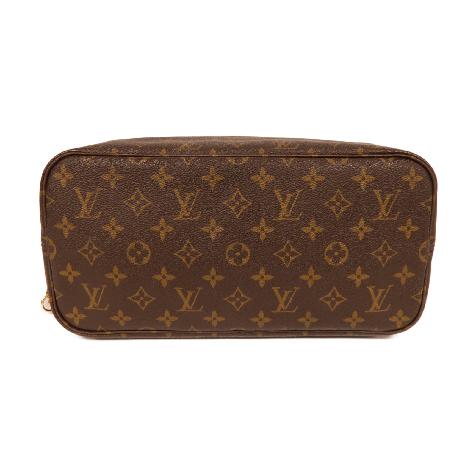 LOUIS VUITTON Monogram Neverfull MM金扣手挽袋啡色