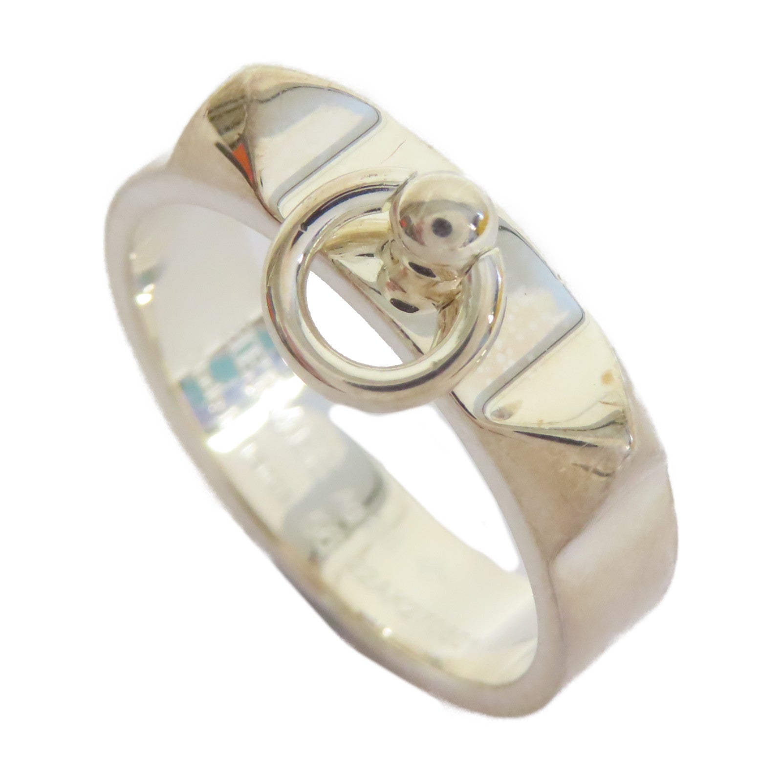 HERMES 925純銀Collier De Chien Ring戒指US#7.25銀色