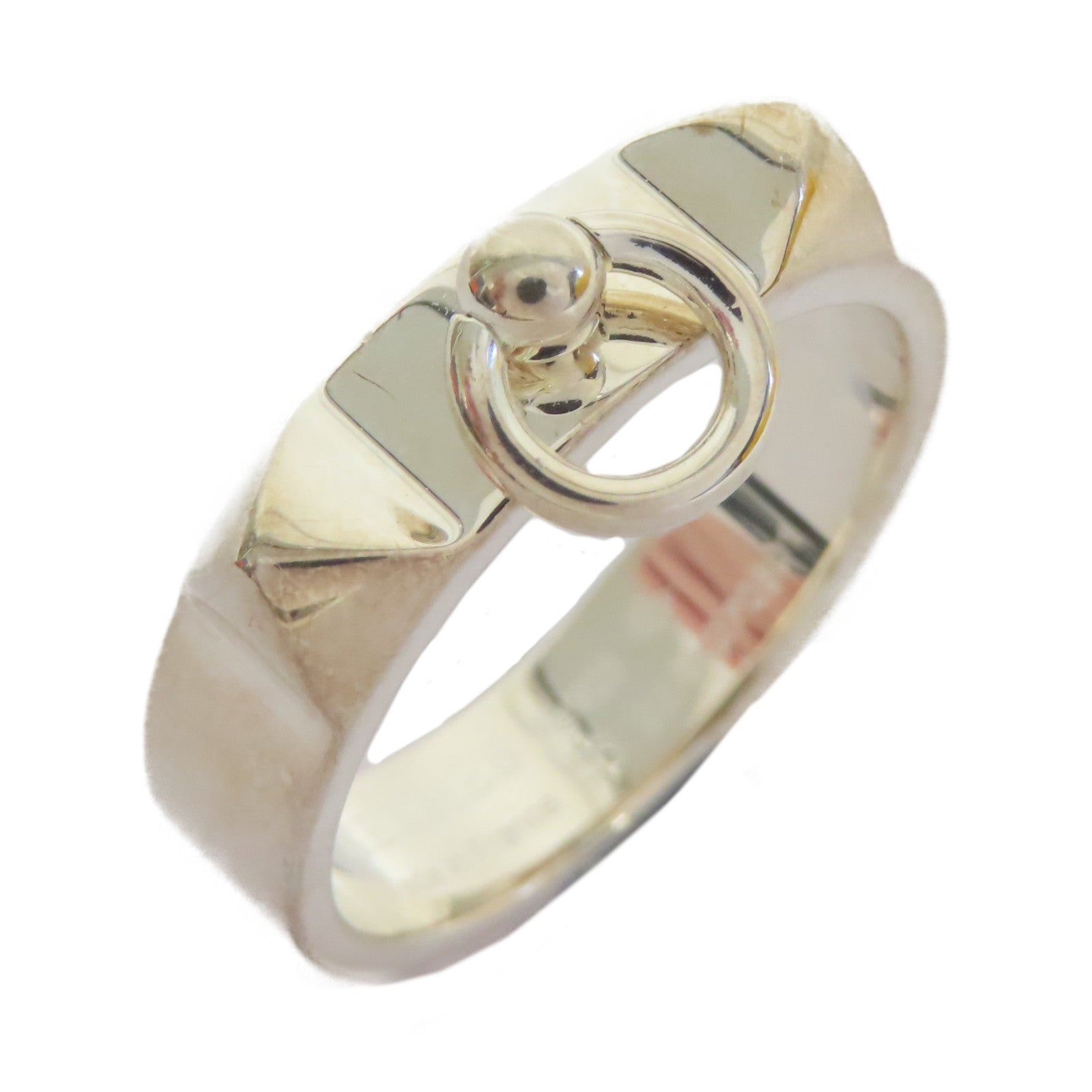 HERMES 925純銀Collier De Chien Ring戒指US#7.25銀色
