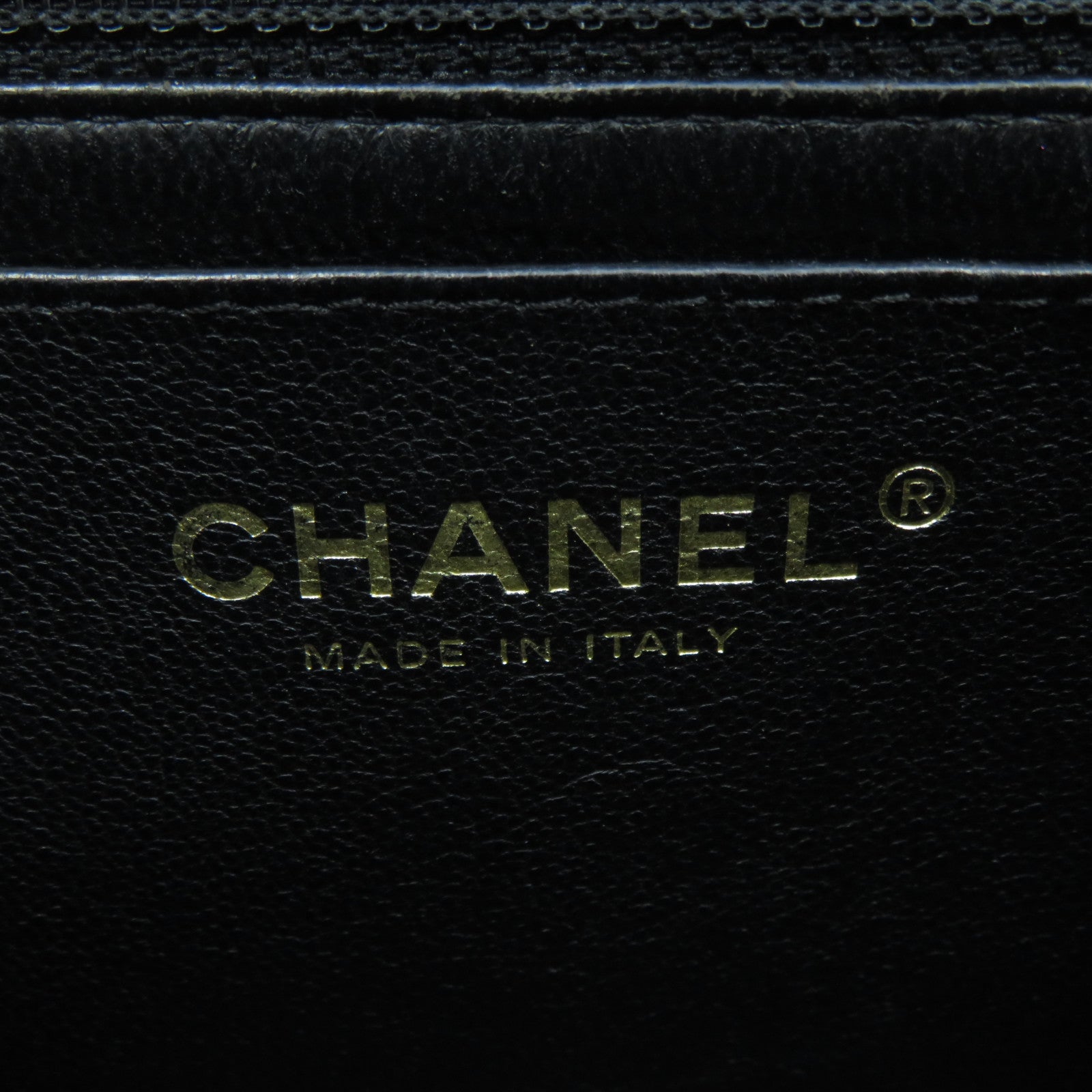 CHANEL 菱格牛皮皮革Chain Shoulder Bag金扣鏈帶肩背袋黑色
