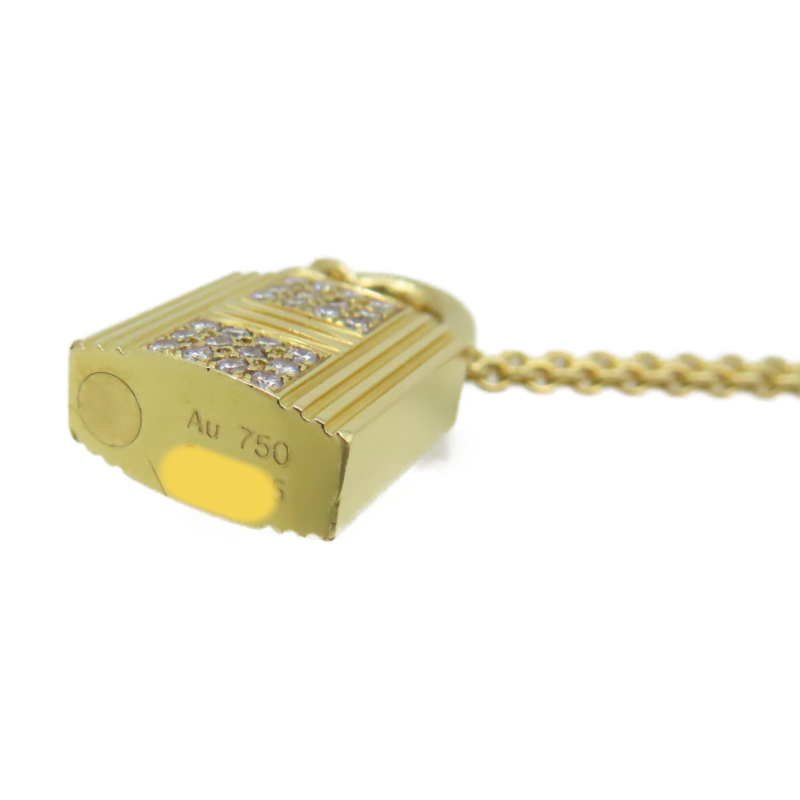 HERMES 18K黃金/鑽石Kelly Cadenas Pendant項鏈金色