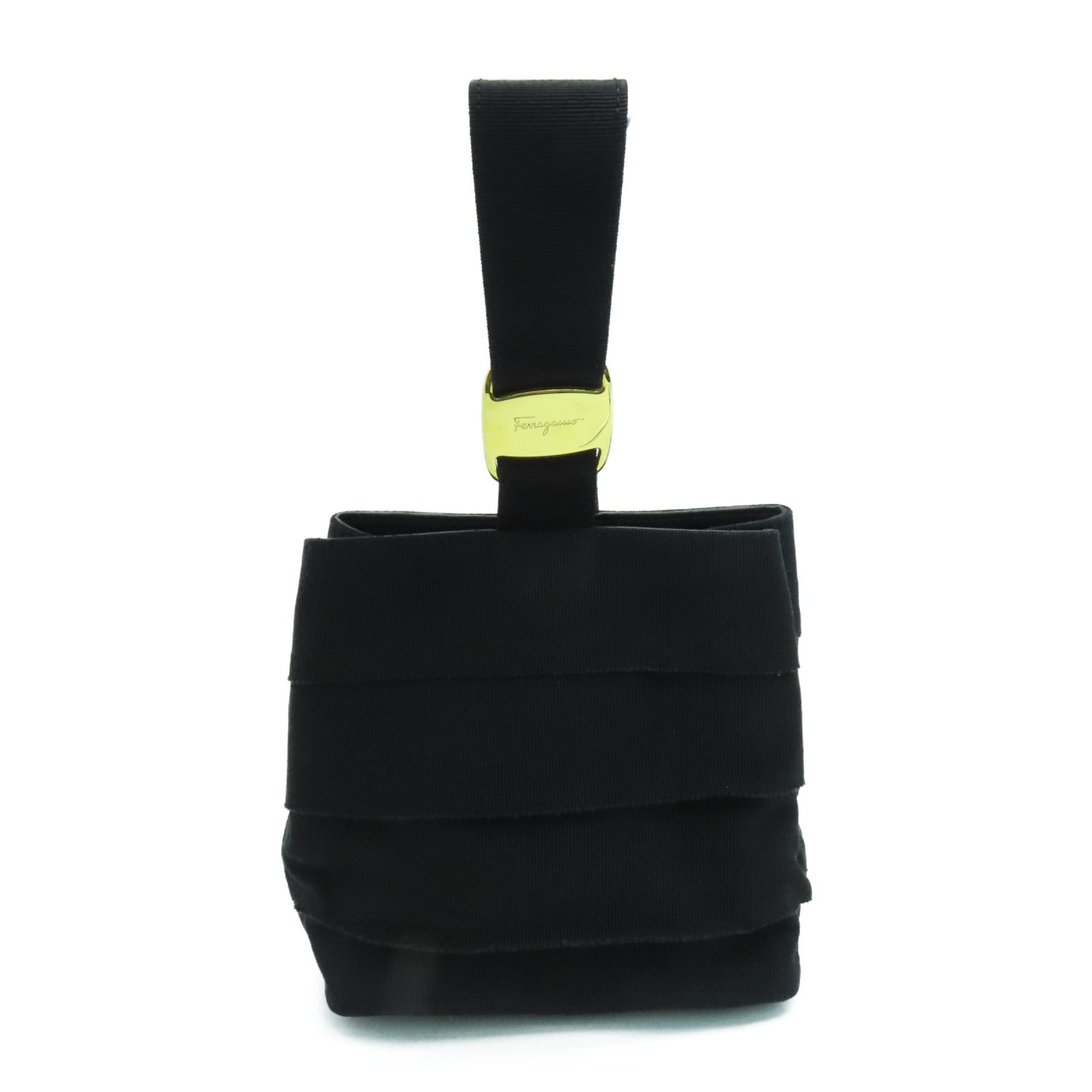 Salvatore Ferragamo 帆布Hand Bag金扣手挽袋黑色