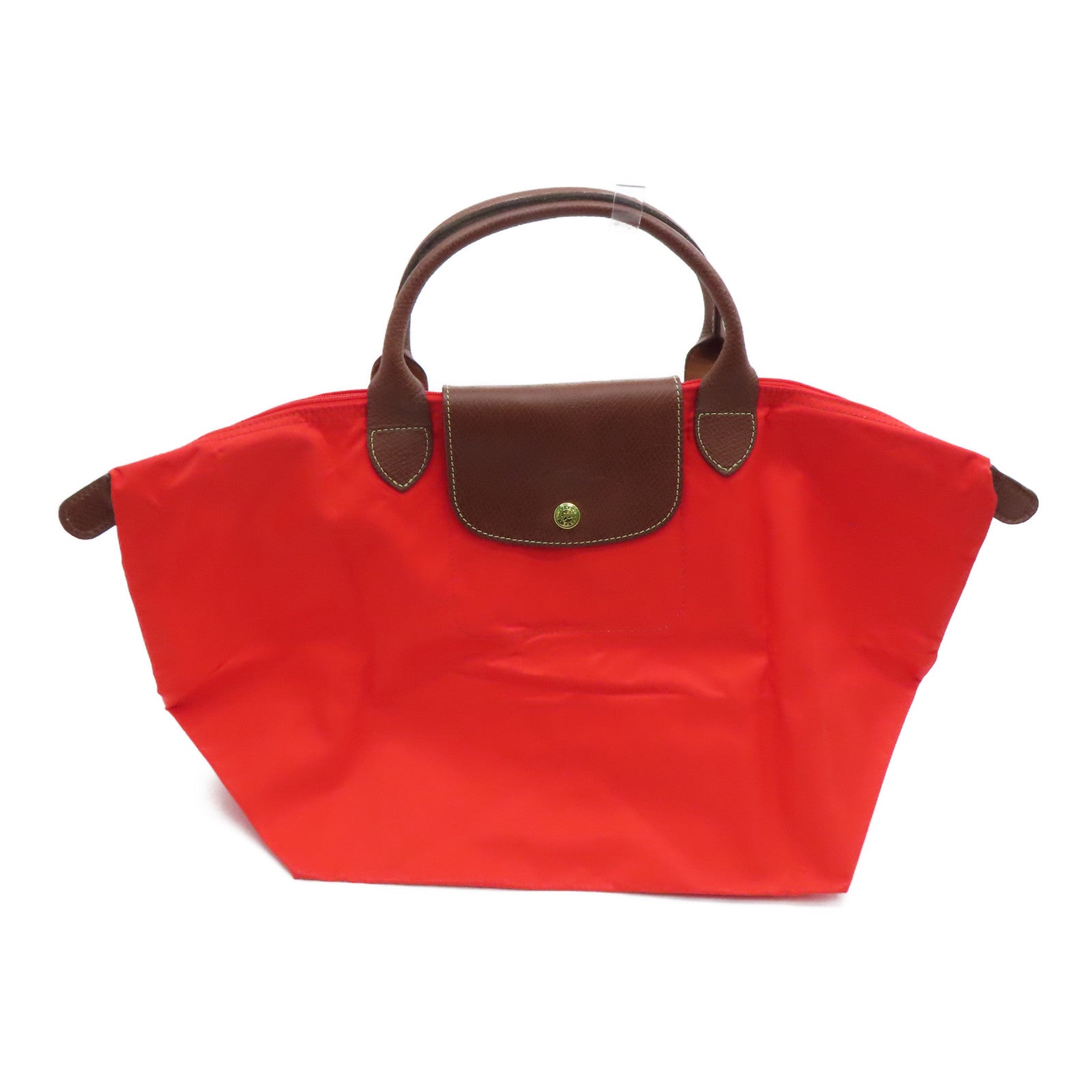 Longchamp 尼龙Handbag可折叠手挽袋红色/啡色