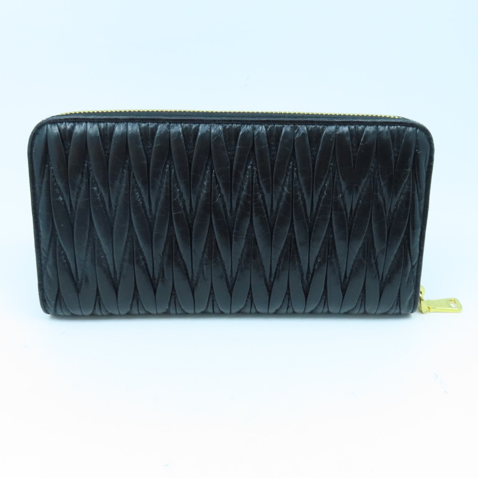 Miu Miu 羊皮皮革Long Wallet金扣长钱包黑色