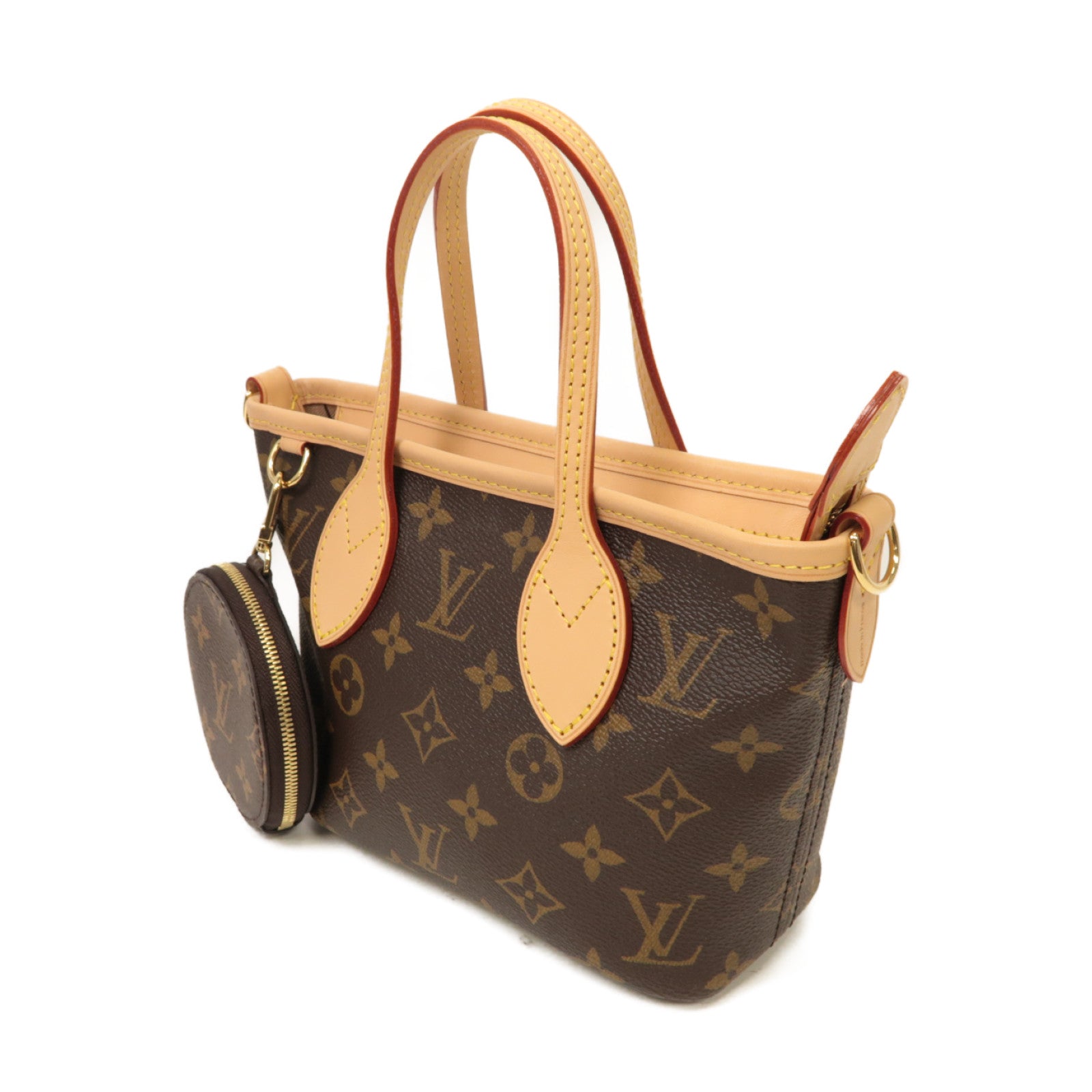 LOUIS VUITTON Monogram Neverfull BB金扣手挽肩背兩用袋啡色