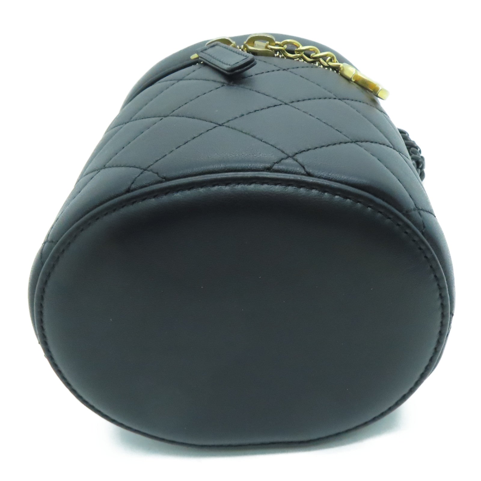 CHANEL 菱格牛皮皮革Chain Shoulder金扣链带肩背袋黑色