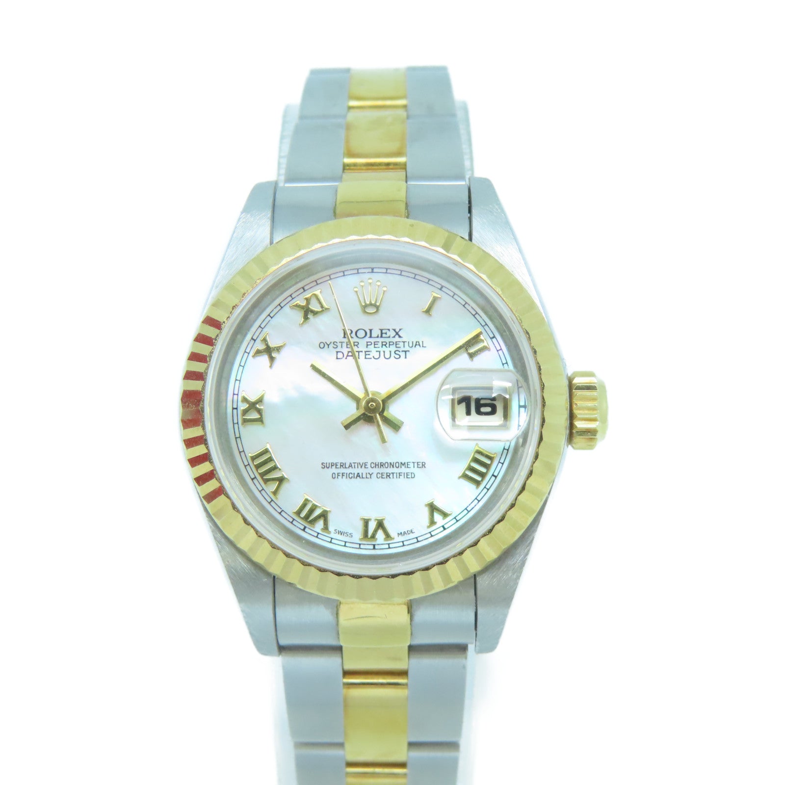 ROLEX 18K黃金/不鏽鋼Datejust手錶#15.75cm