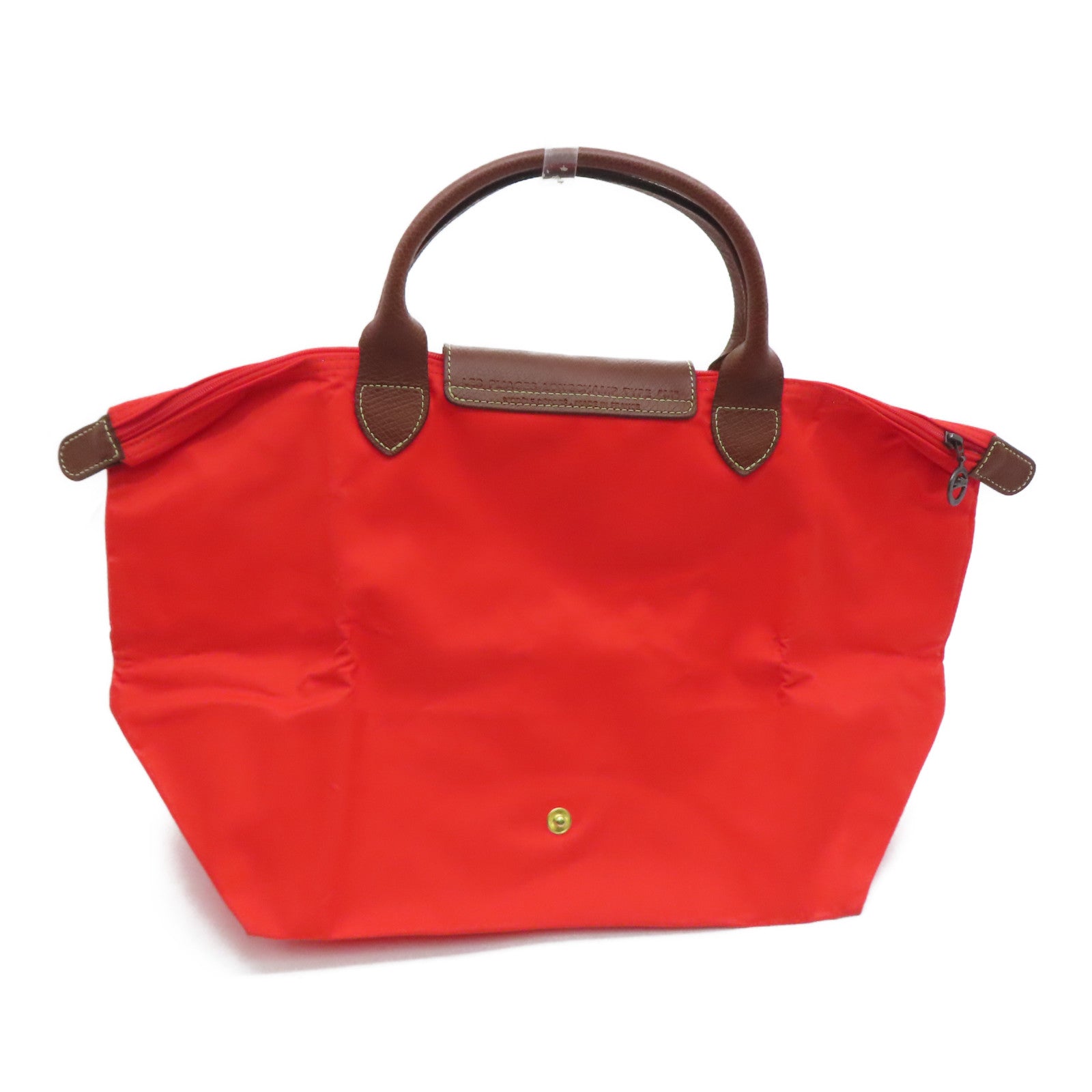 Longchamp 尼龙Handbag可折叠手挽袋红色/啡色