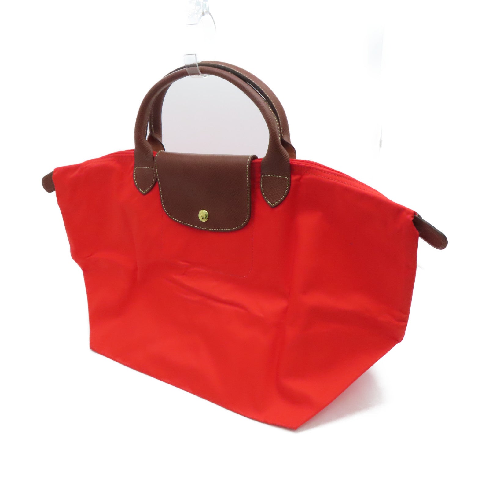 Longchamp 尼龙Handbag可折叠手挽袋红色/啡色