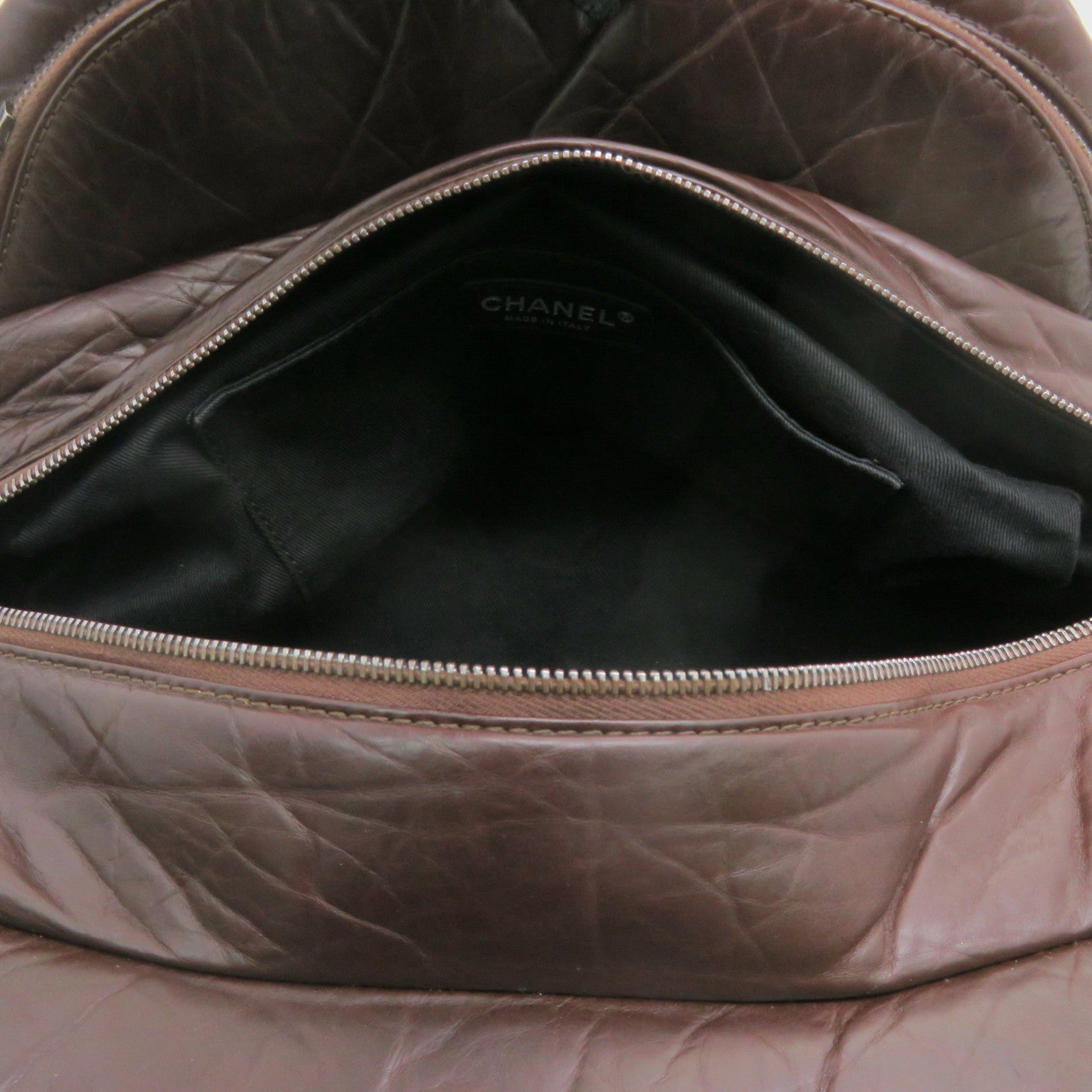 CHANEL 菱格牛皮皮革Shoulder Bag銀扣肩背袋啡色