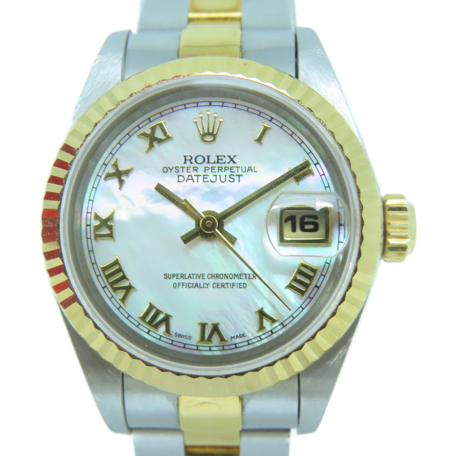 ROLEX 18K黃金/不鏽鋼Datejust手錶#15.75cm