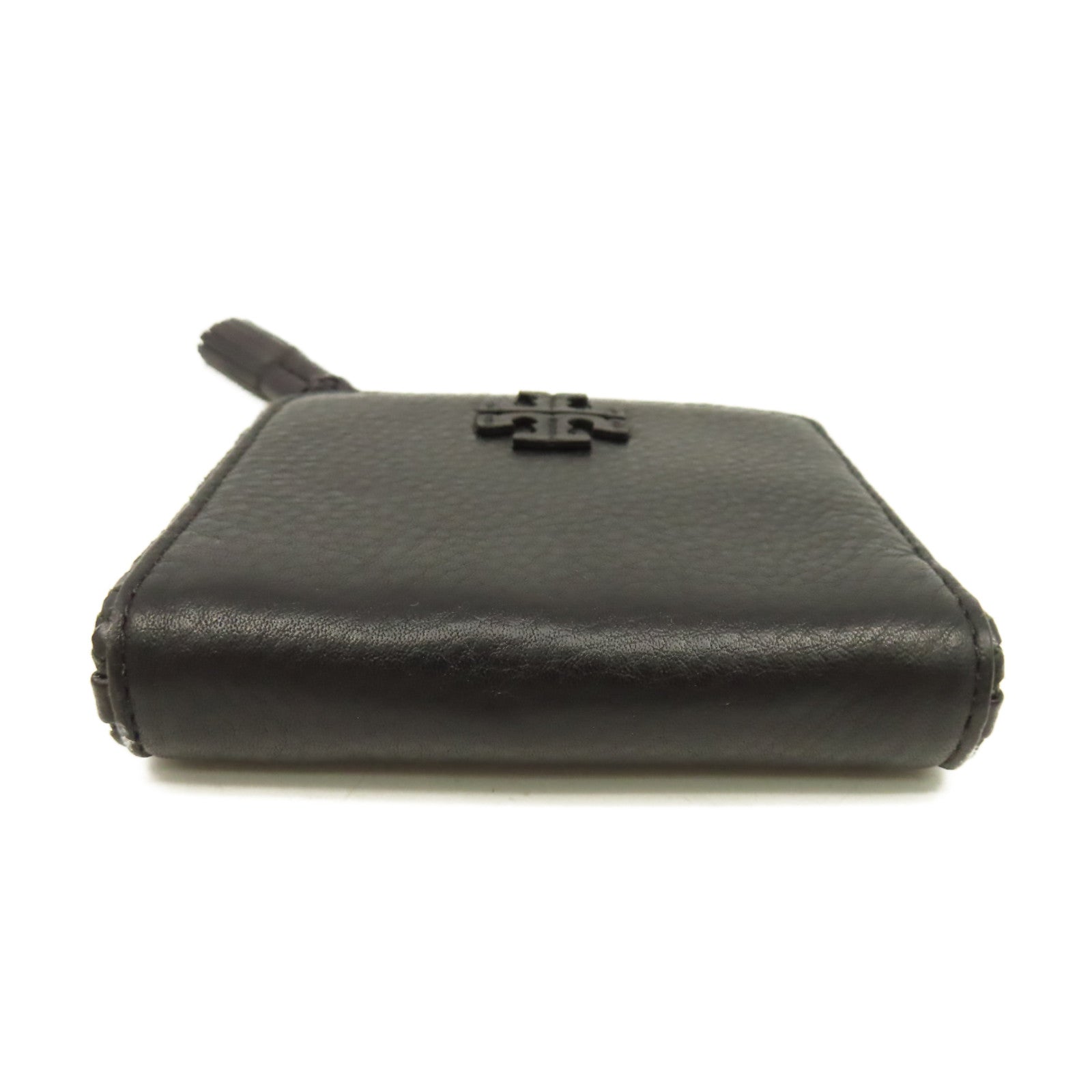 Tory Burch 牛皮皮革Short Wallet金扣短錢包黑色