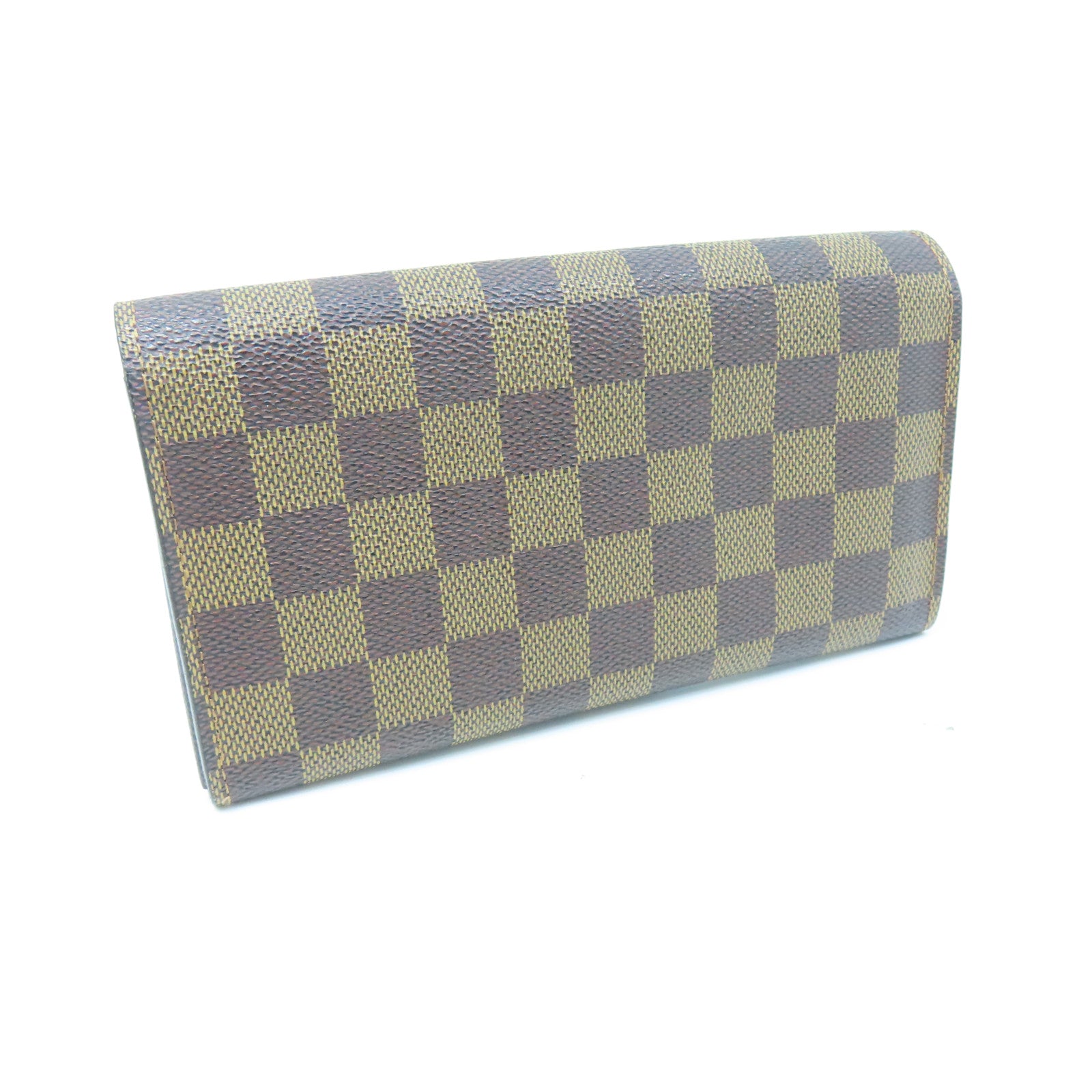 LOUIS VUITTON Damier Long Wallet gold buckle long wallet brown
