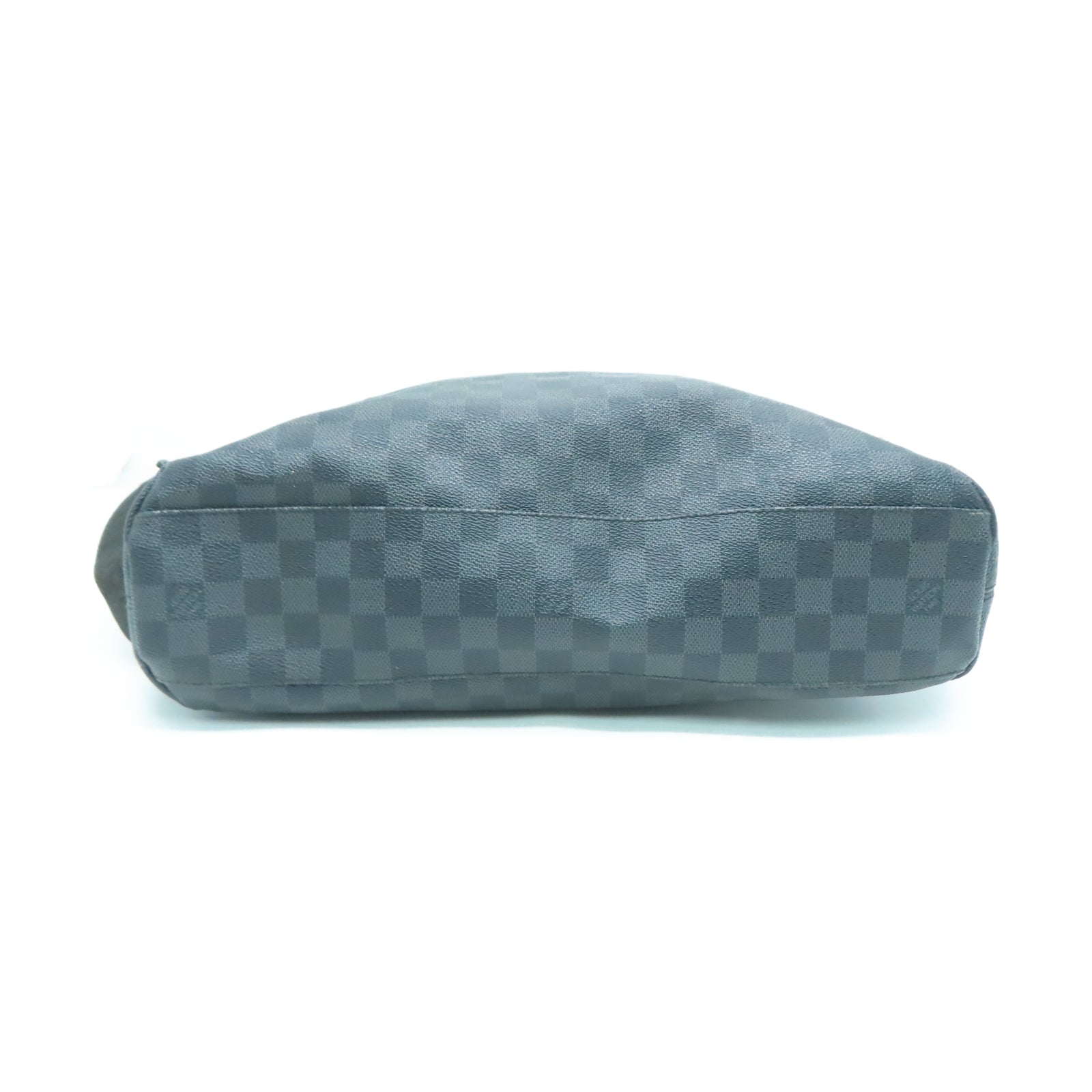 LOUIS VUITTON Damier Graphite Mick GM銀扣肩背袋黑色