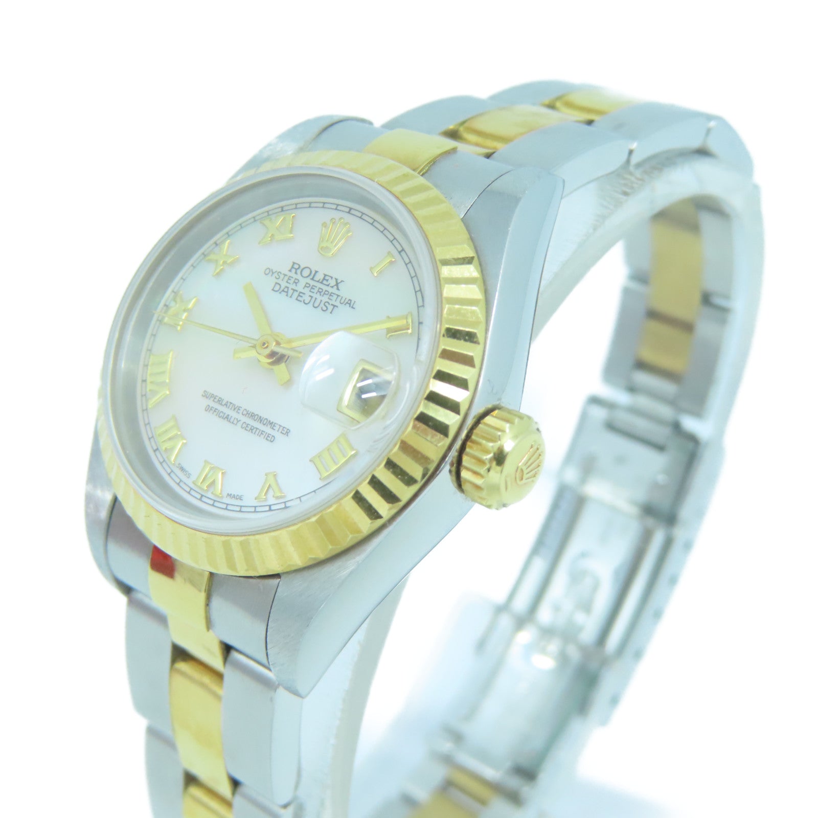 ROLEX 18K黃金/不鏽鋼Datejust手錶#15.75cm