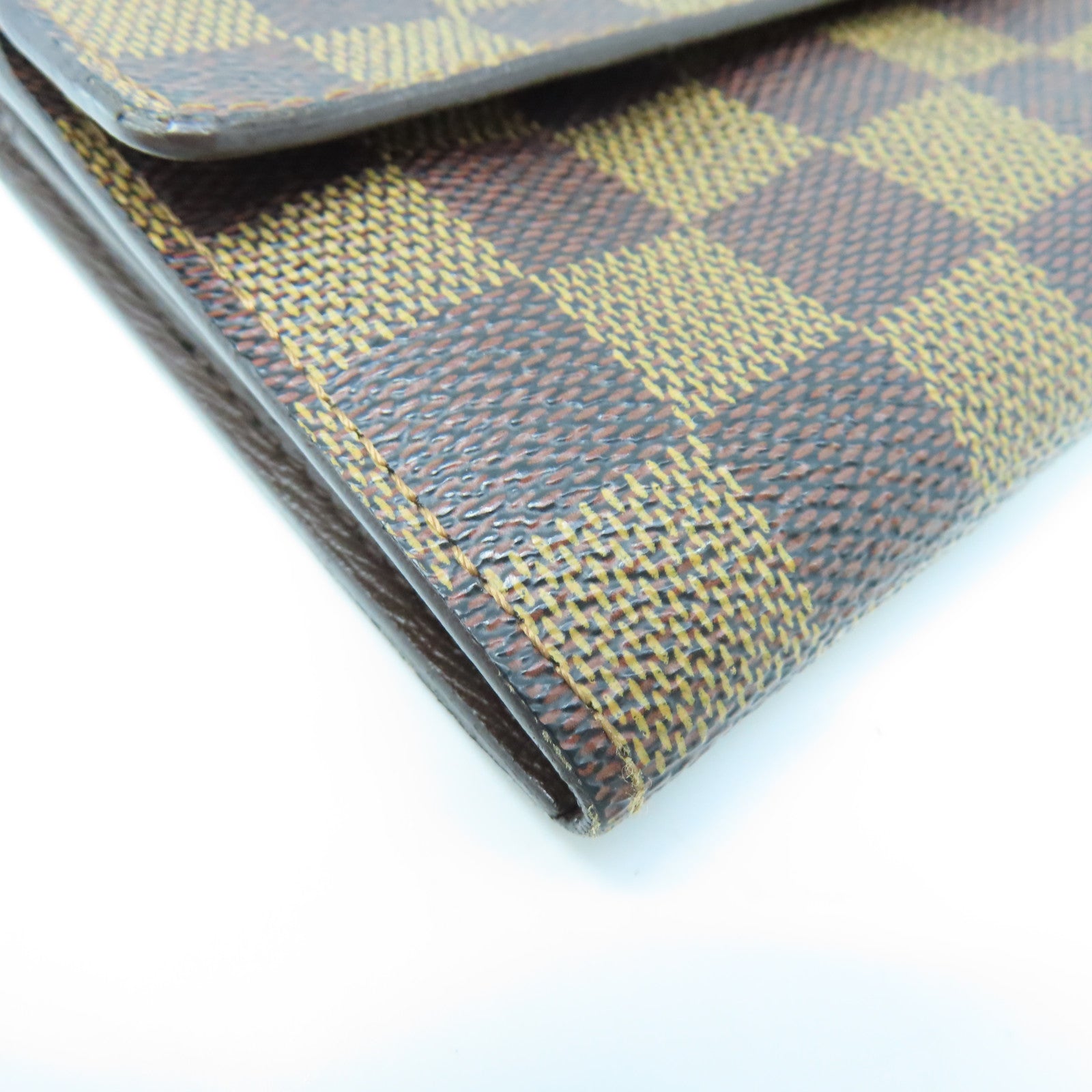 LOUIS VUITTON Damier Long Wallet gold buckle long wallet brown