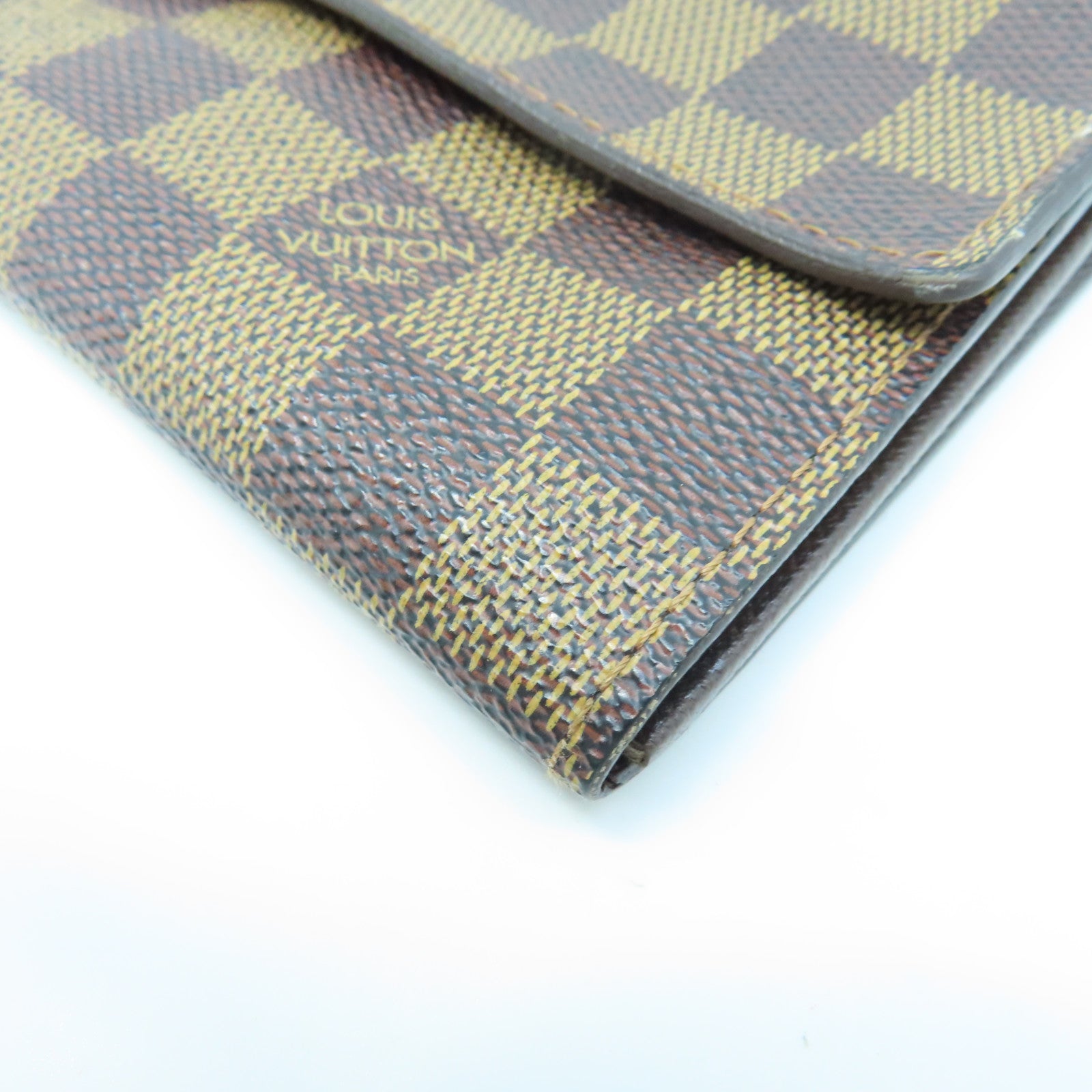 LOUIS VUITTON Damier Long Wallet gold buckle long wallet brown
