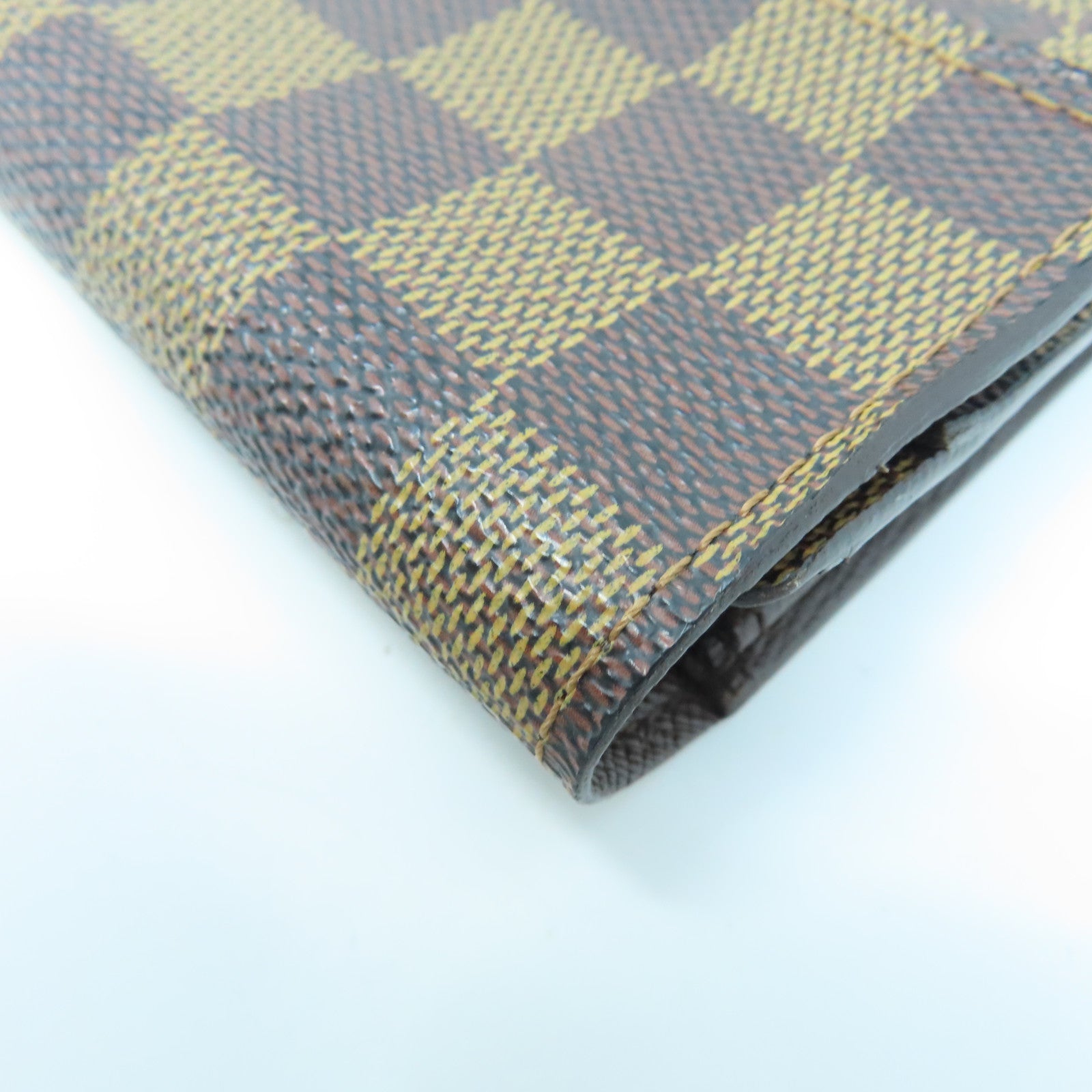 LOUIS VUITTON Damier Long Wallet gold buckle long wallet brown
