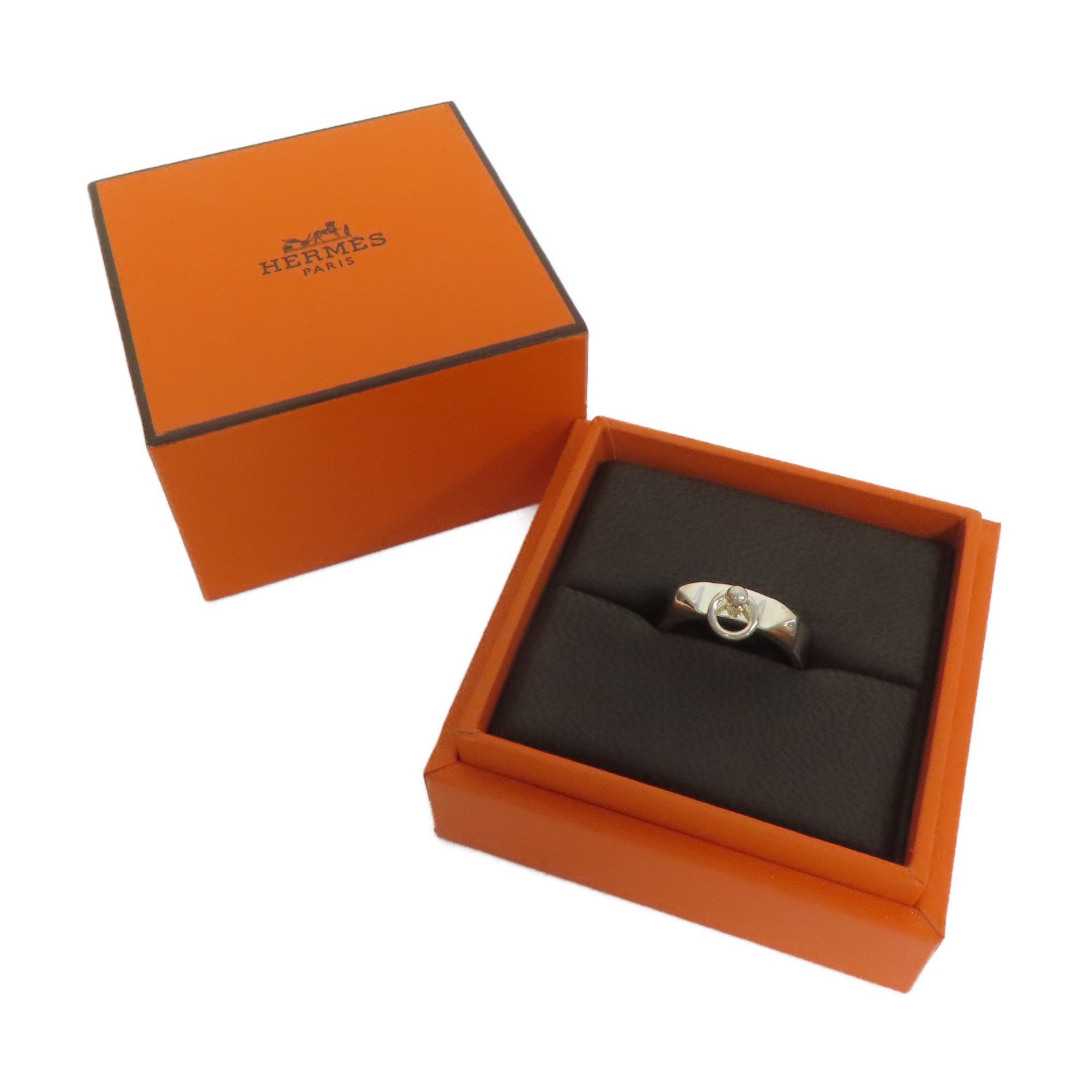 HERMES 925純銀Collier De Chien Ring戒指US#7.25銀色