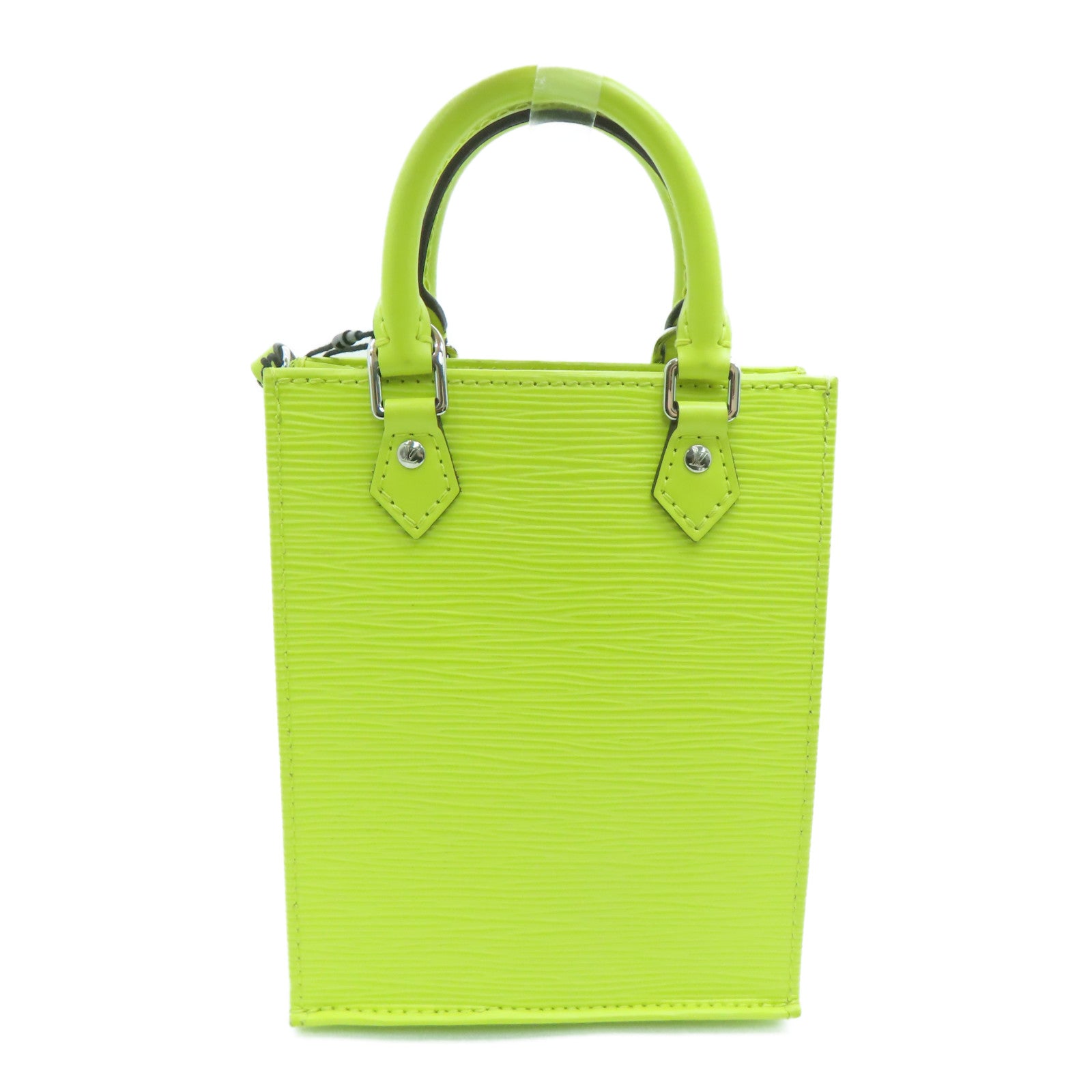 LOUIS VUITTON Epi Petit Sac Plat silver buckle handle shoulder bag dual-use  yellow