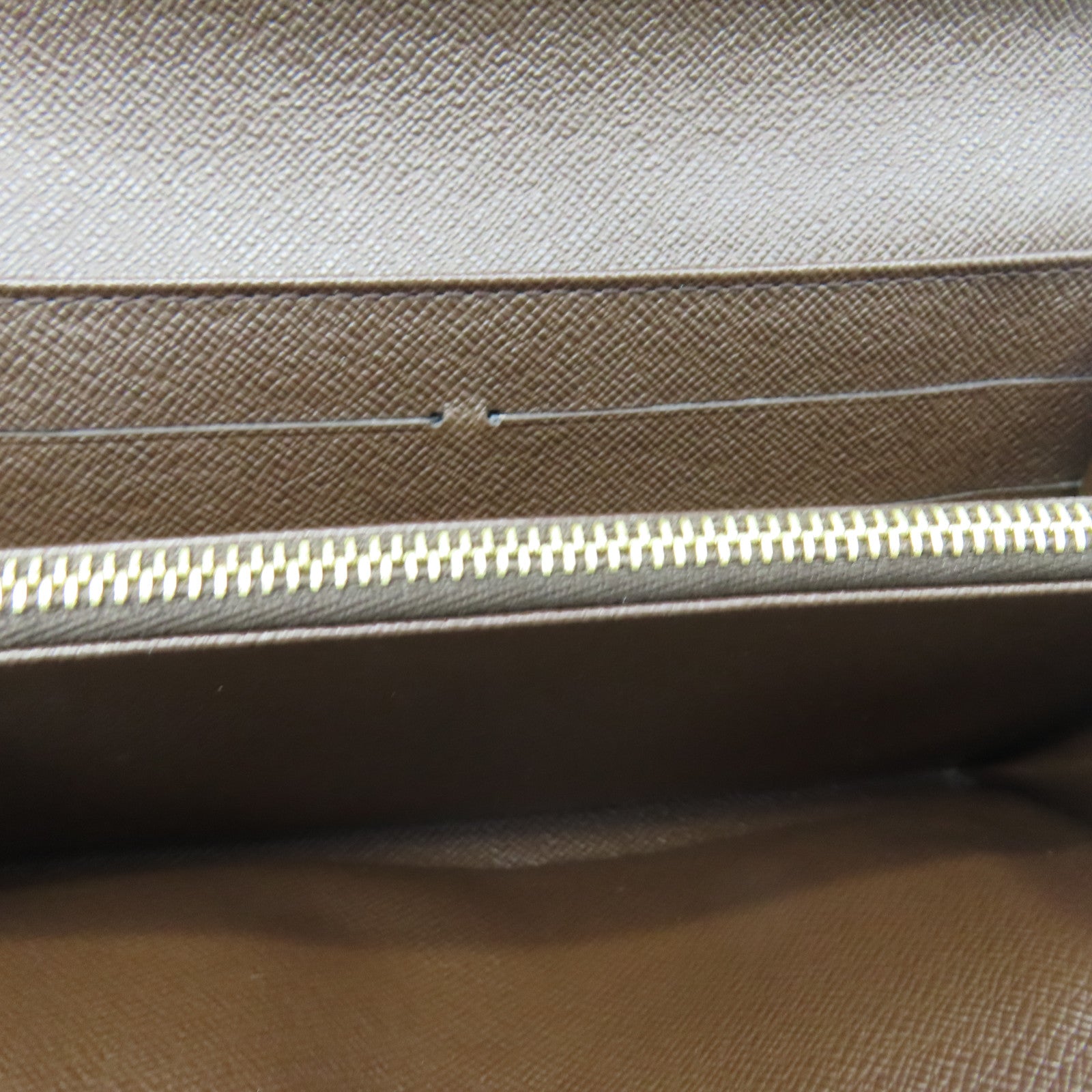 LOUIS VUITTON Damier Long Wallet gold buckle long wallet brown