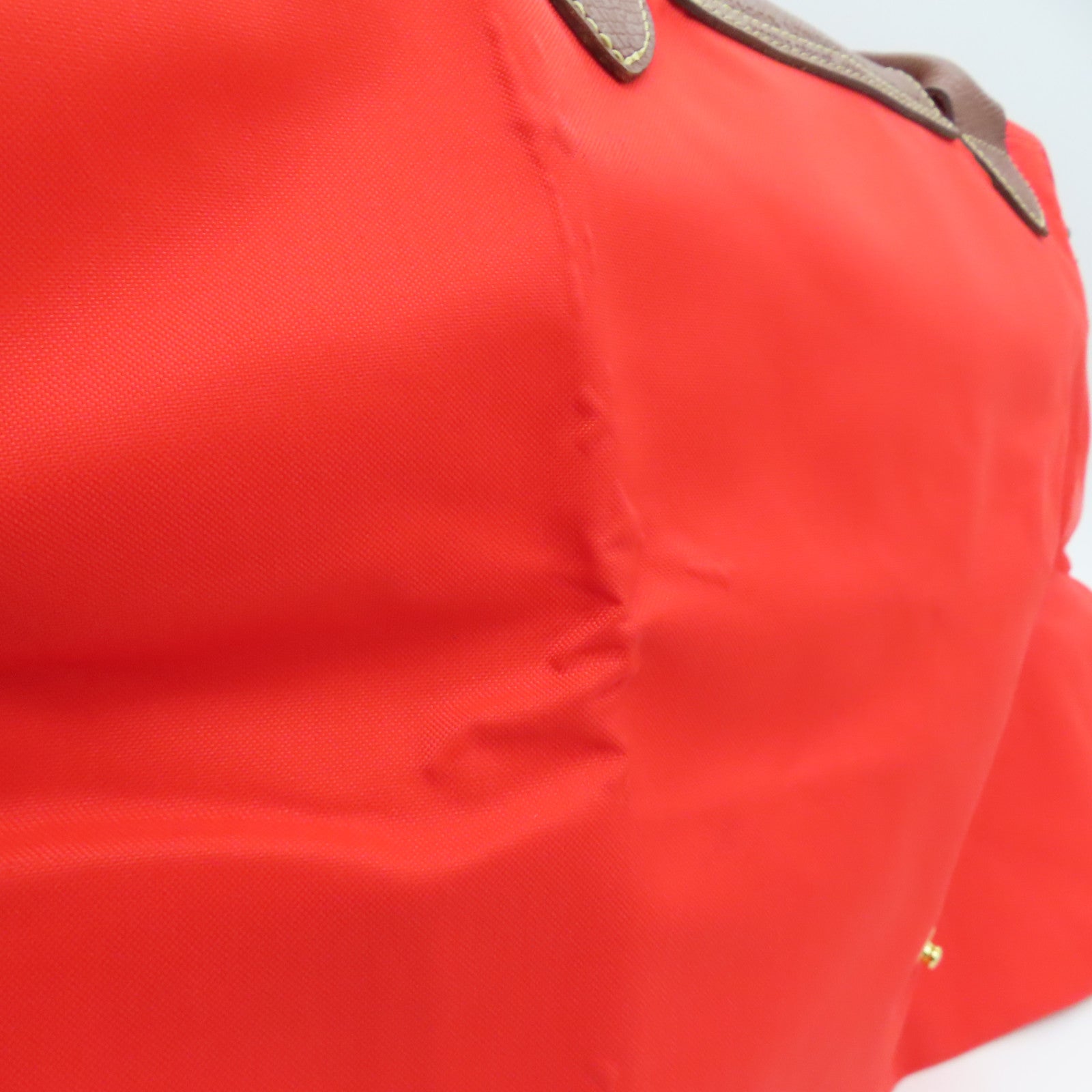 Longchamp 尼龙Handbag可折叠手挽袋红色/啡色