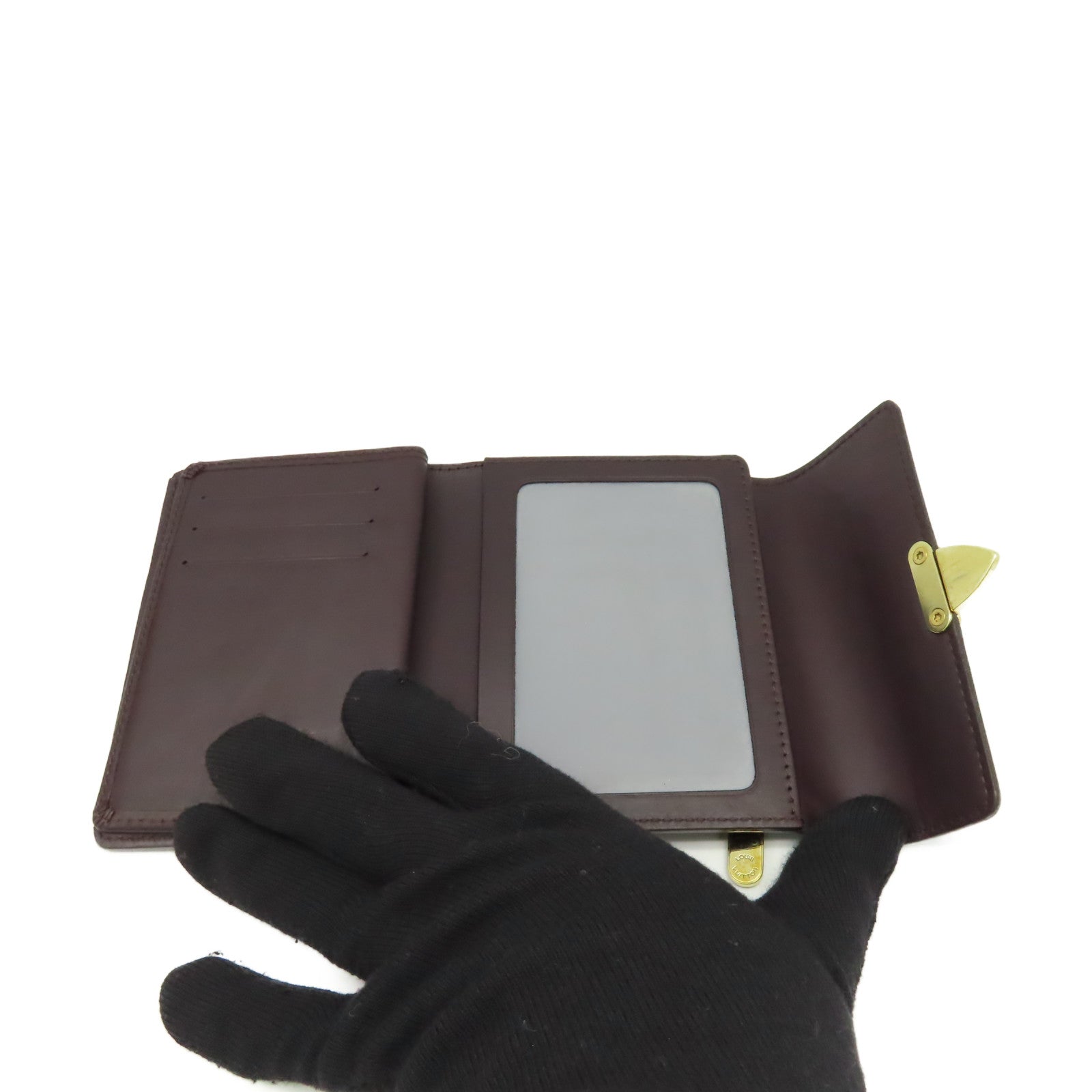LOUIS VUITTON 【激減優惠】Monogram Vernis Koala Fold Wallet金扣錢包紅色