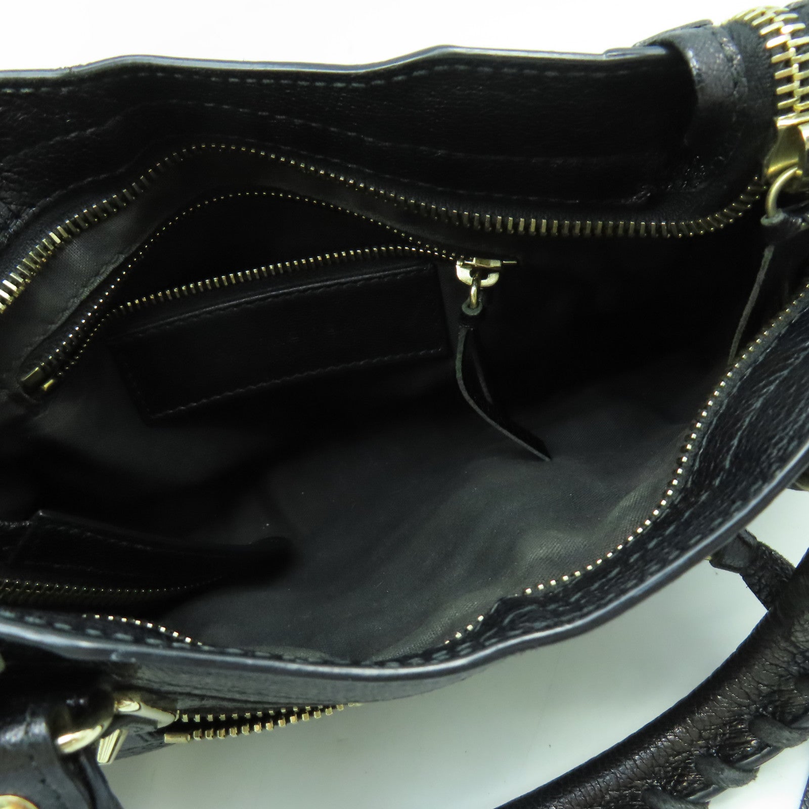 BALENCIAGA 牛皮皮革Mini City金扣手挽肩背兩用袋黑色