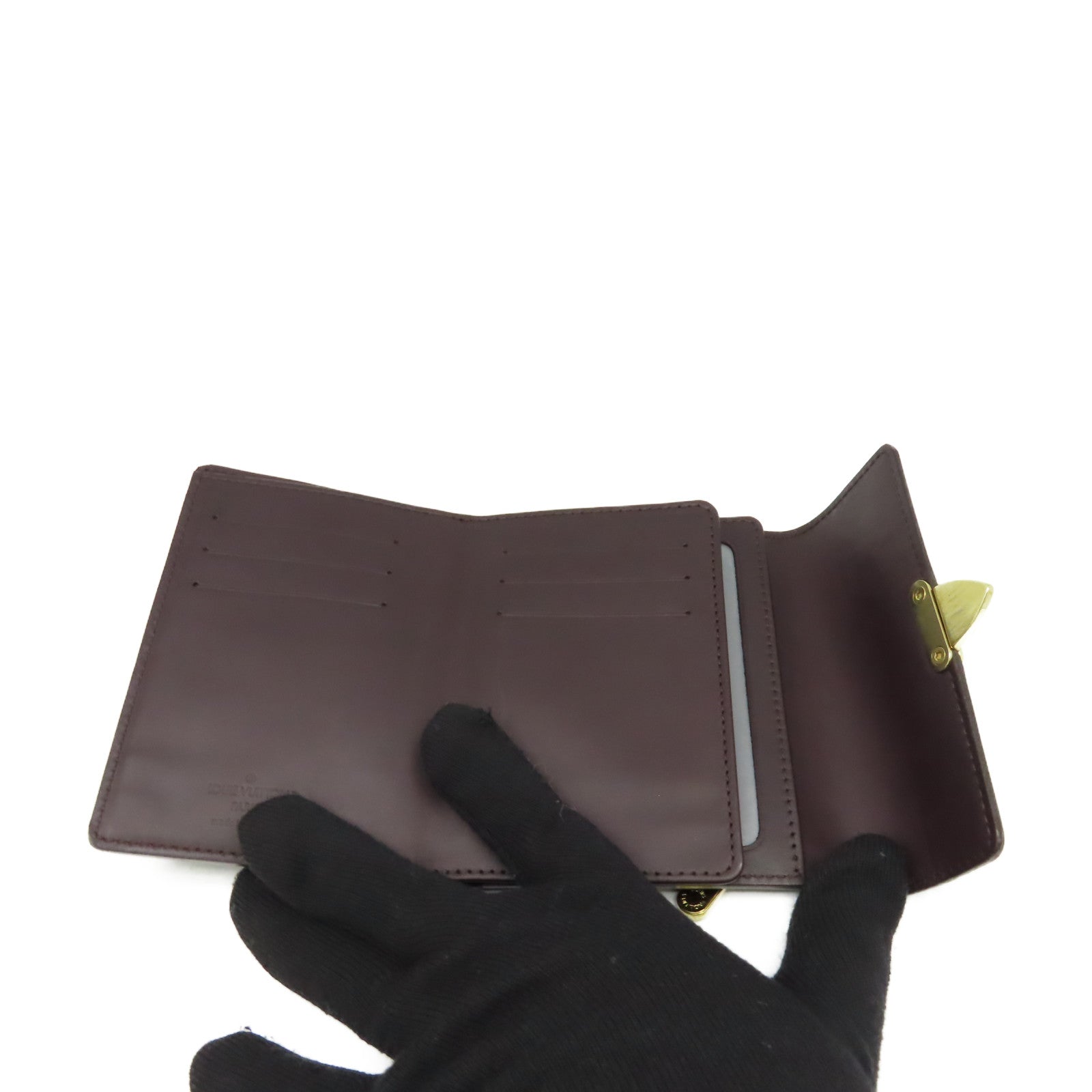 LOUIS VUITTON 【激減優惠】Monogram Vernis Koala Fold Wallet金扣錢包紅色
