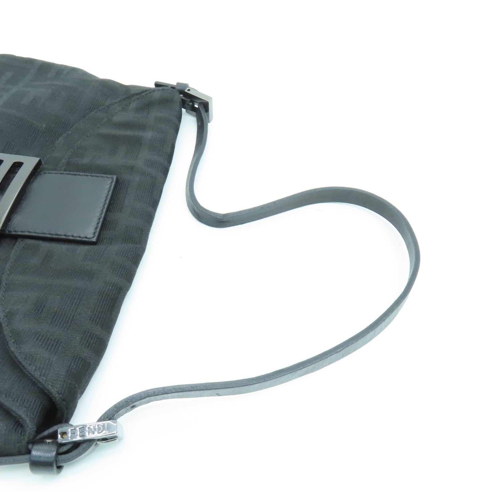FENDI 帆布Shoulder Bag肩背袋黑扣黑色