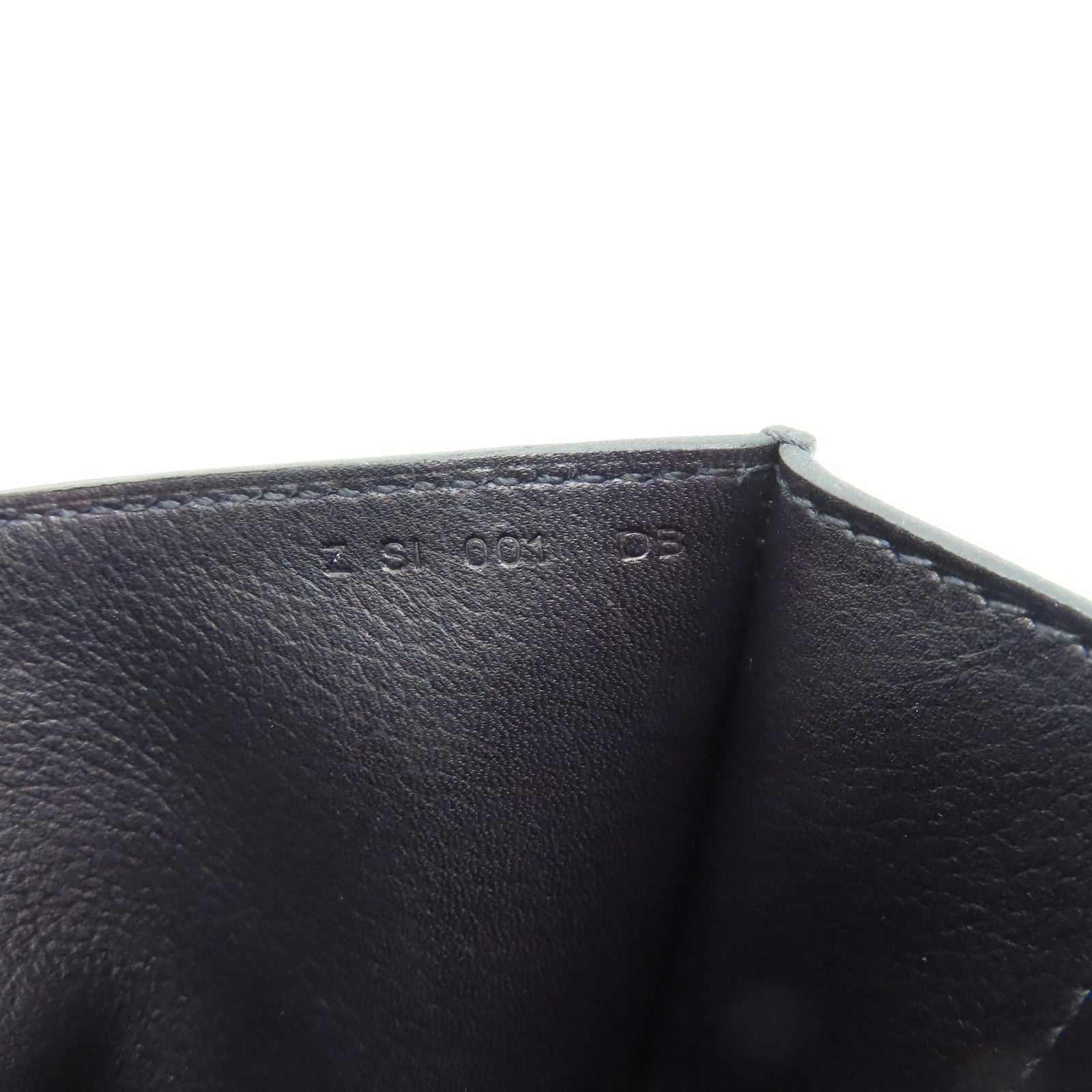 HERMES Evercolor Leather Pochette H Passant Silver Buckle Shoulder Bag Blue/Black