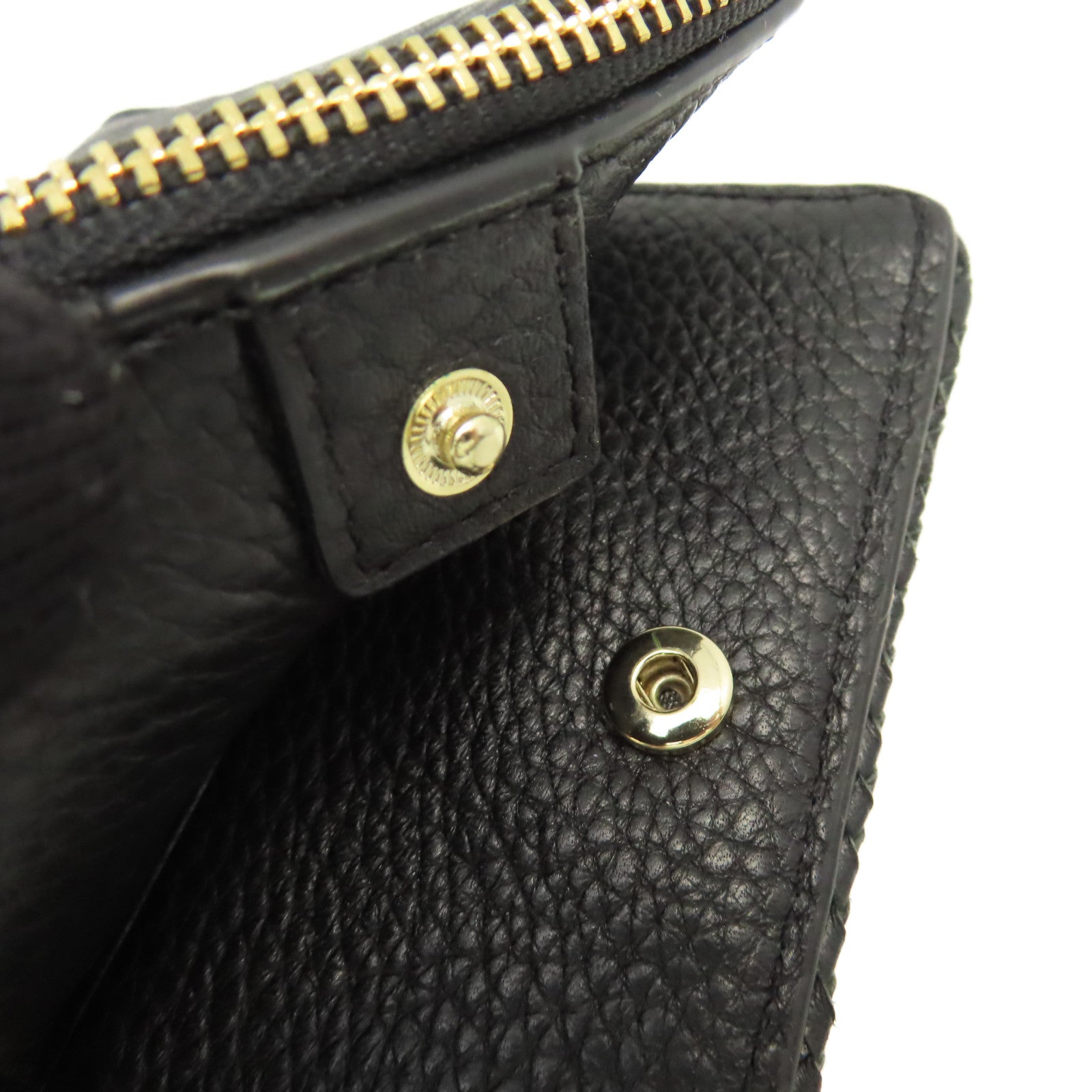 Tory Burch 牛皮皮革Short Wallet金扣短錢包黑色